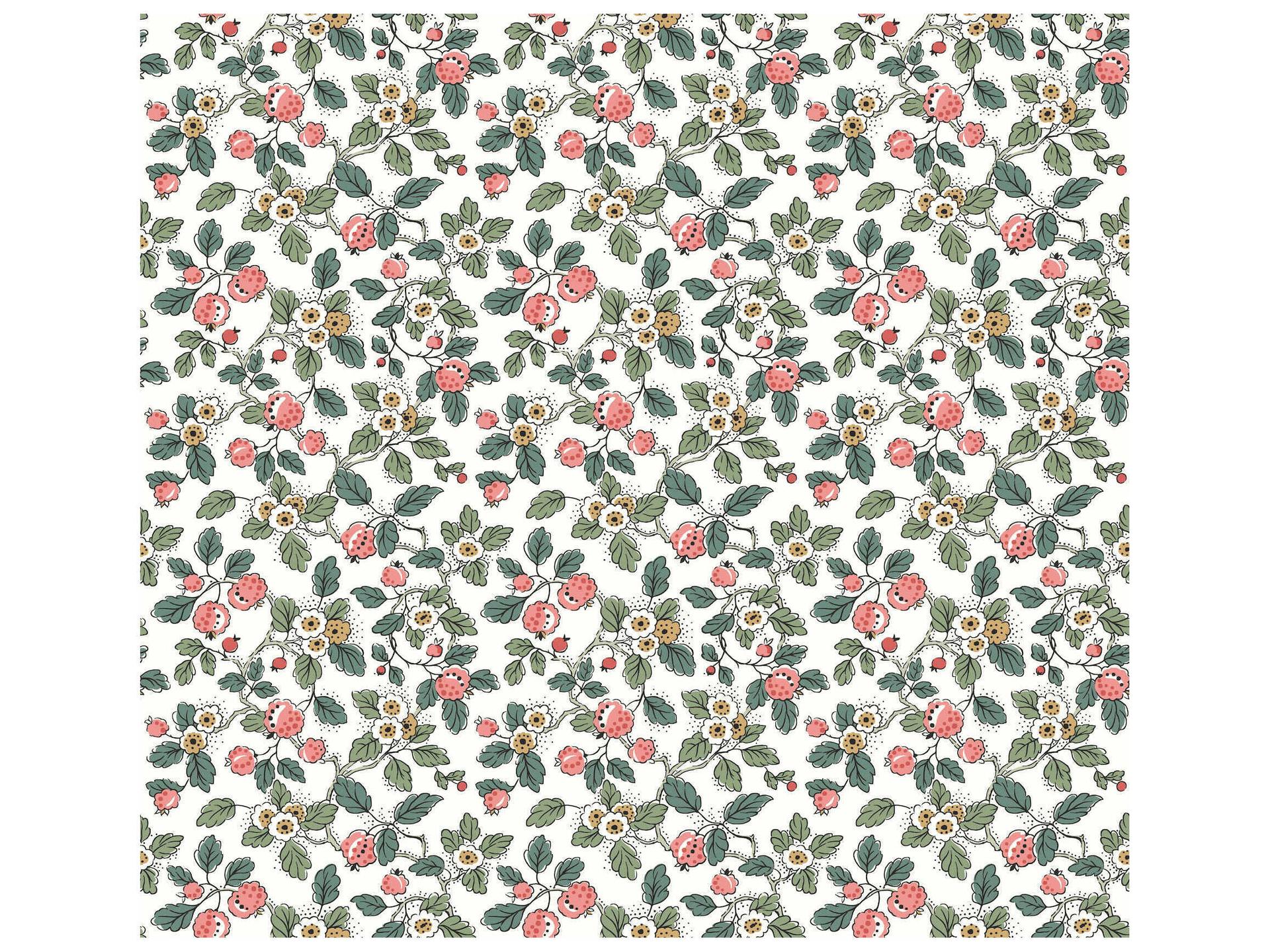 Designer Series Framboise Pink Berry Vines Wallpaper