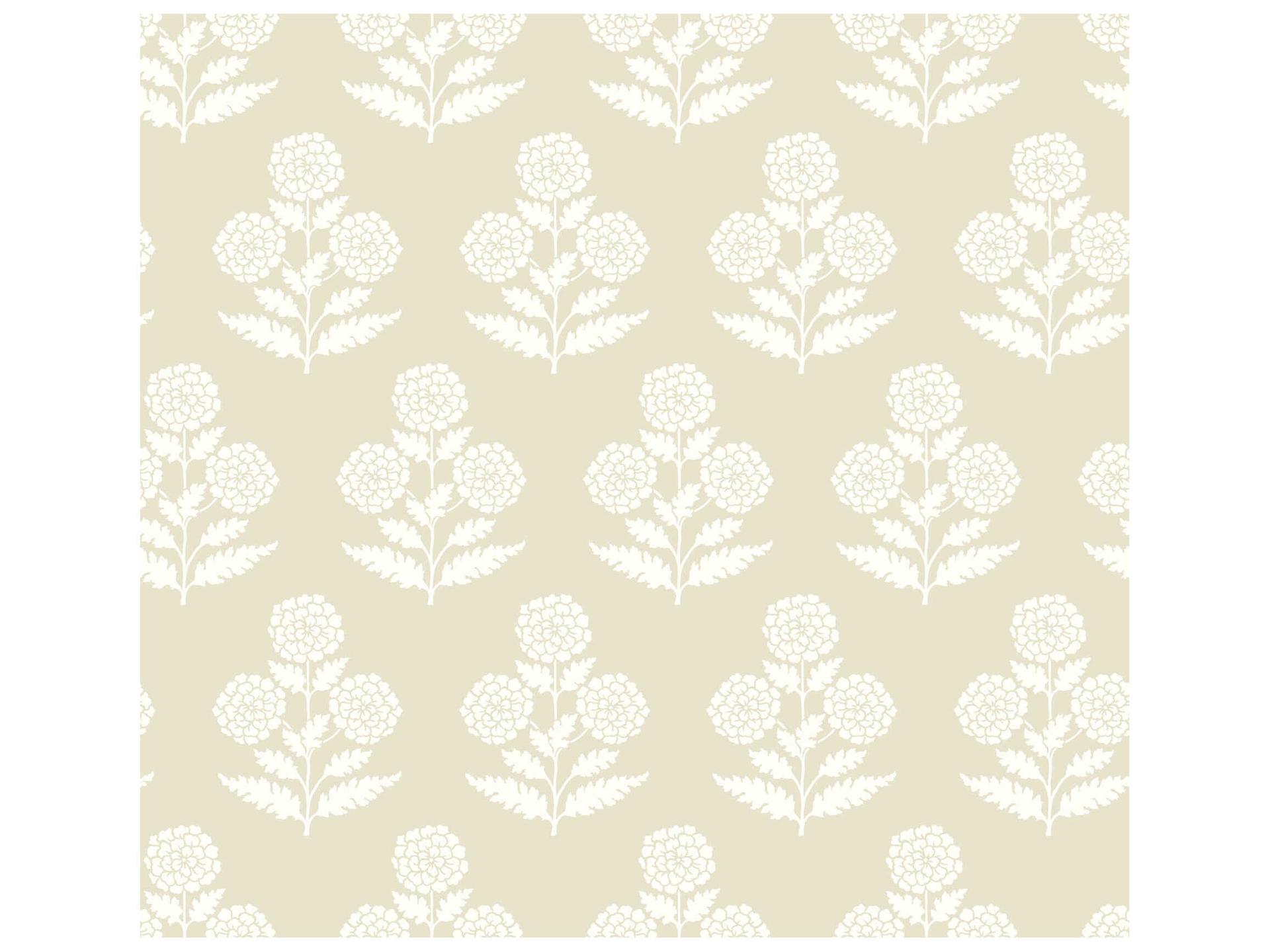 Antonina Vella Jardin Souci Marigolds Unpasted Non-Woven Wallpaper in Beige