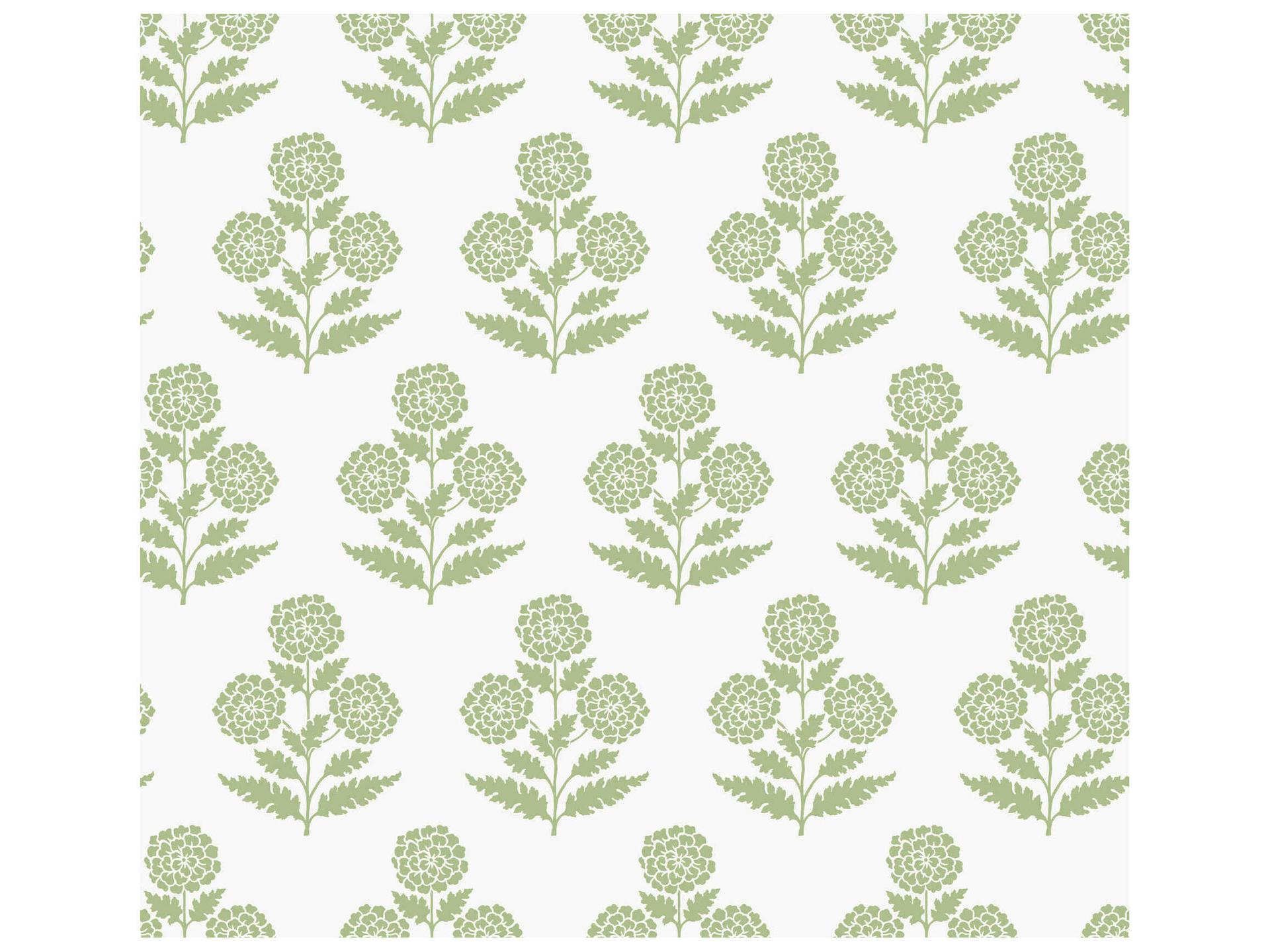Souci Green Marigolds Unpasted Non-Woven Wallpaper