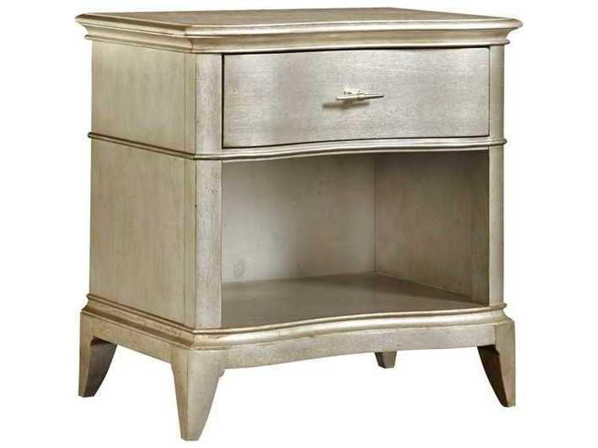Starlite 1-Drawer Open Nightstand Peri Metallic Silver