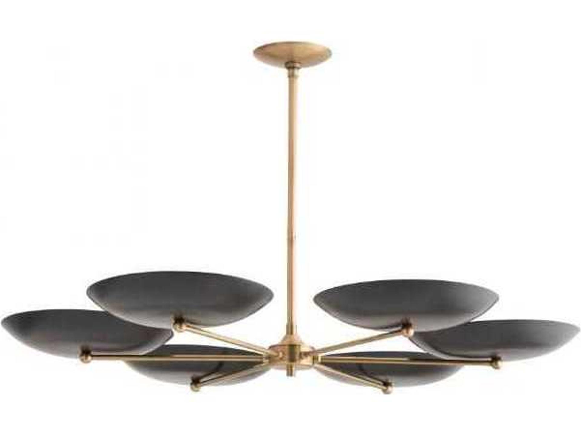 Griffith 6-Light Chandelier in Antique Brass and Bronze