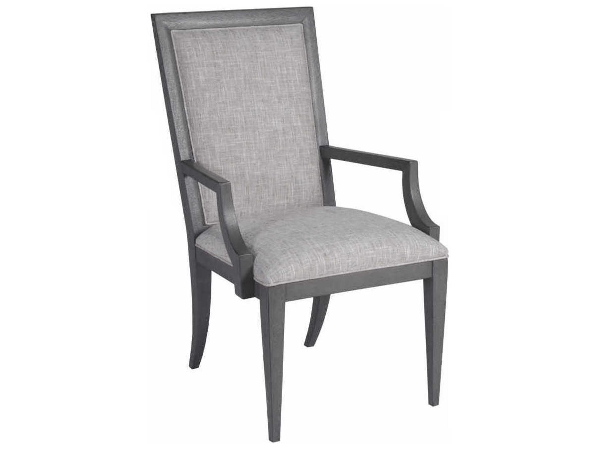 Home Appellation Upholstered Dining Armchair in Misty Gray Performance Fabric