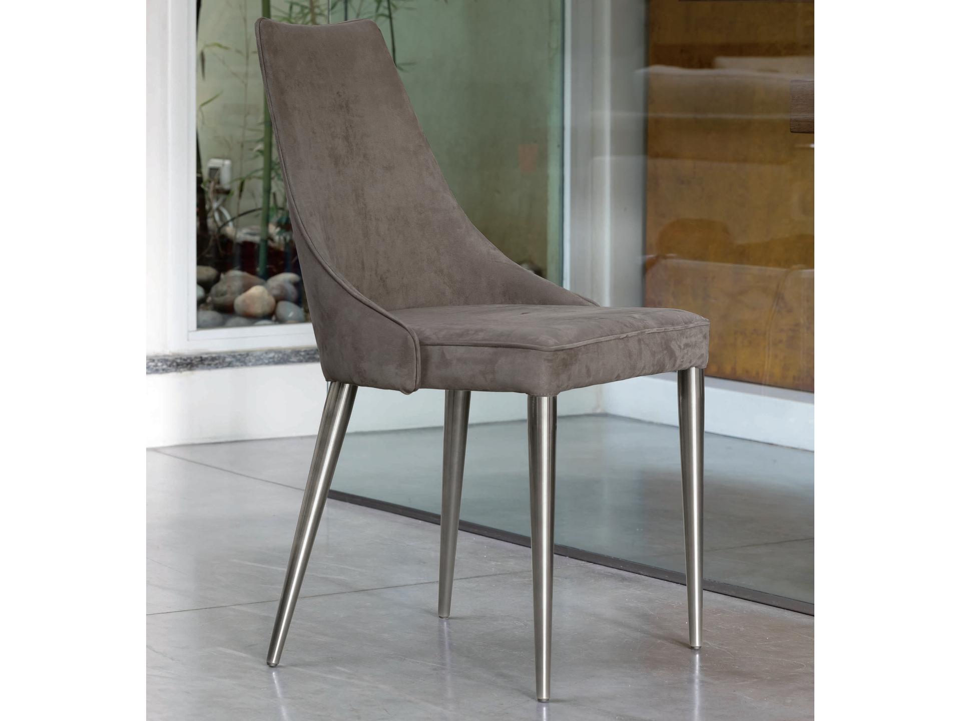 Clara Upholstered Dining Side Chair with Natural Silver Frame and Argan Fabric