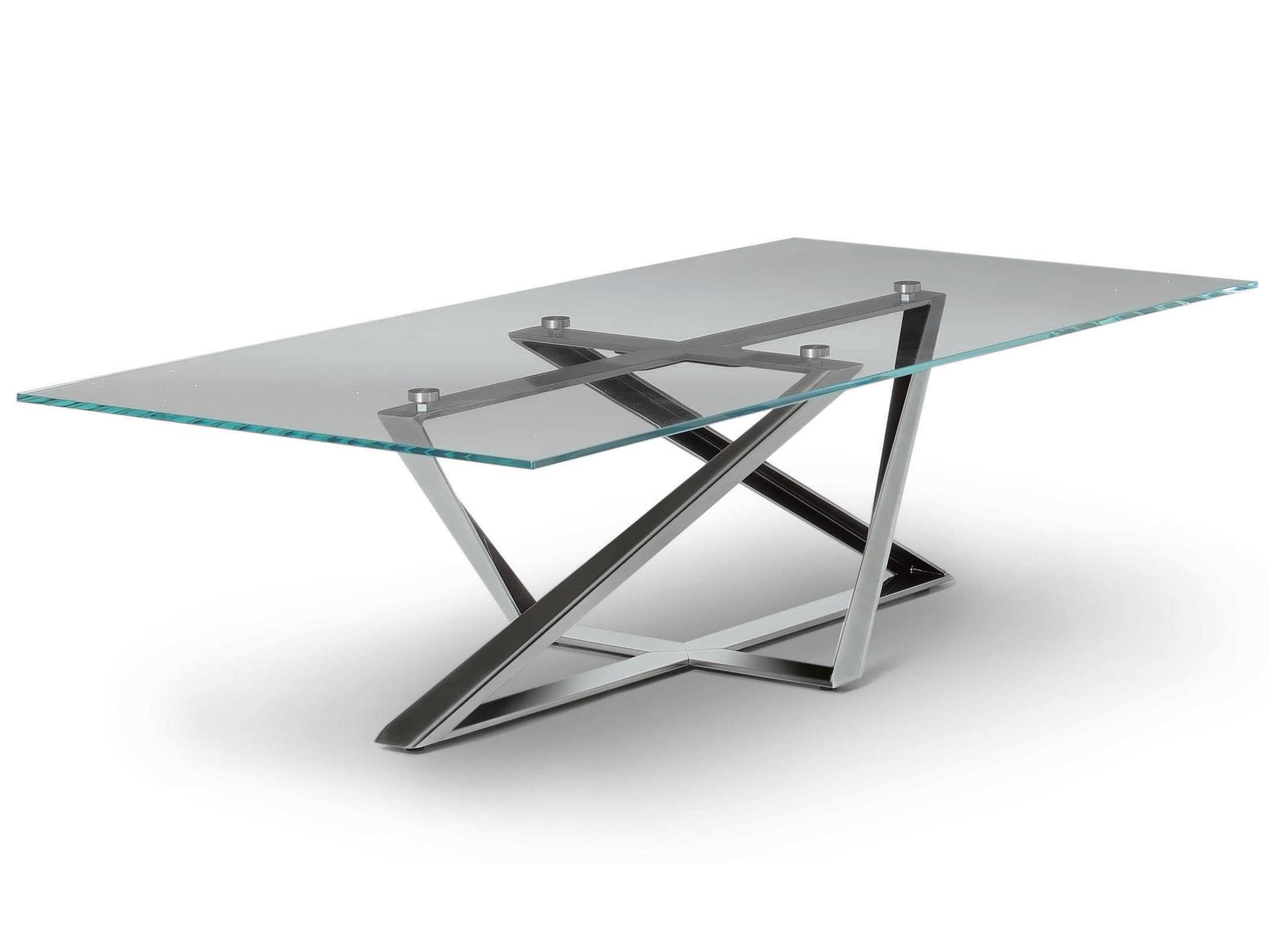 Millennium Rectangle Coffee Table in Natural Silver and Clear Glass