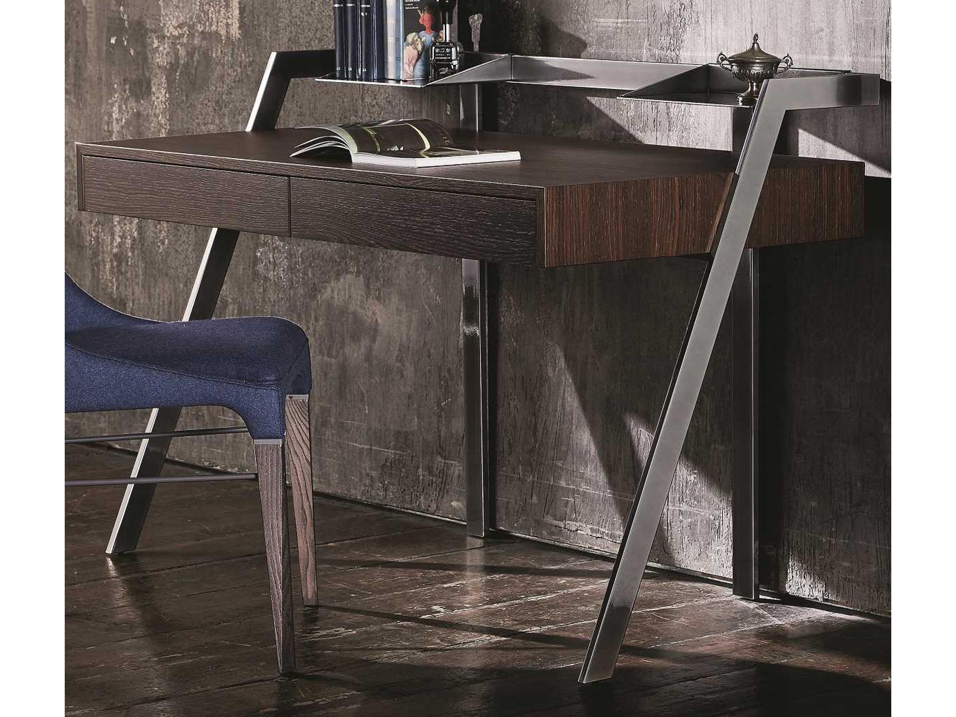 Zac Computer Desk in Natural Silver with Spessart Oak Veneer