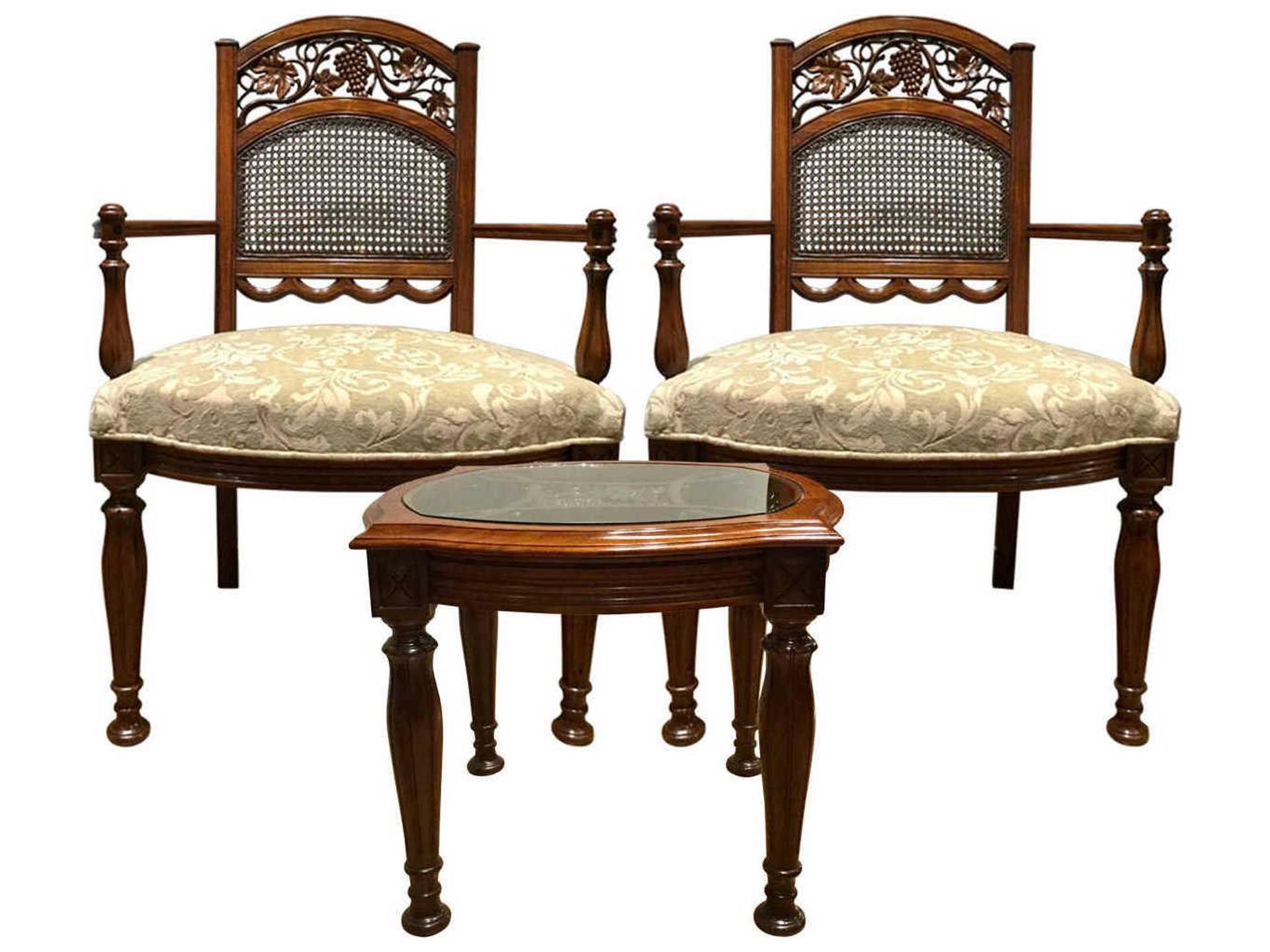 Lacerta Rosewood Accent Chair with Table Living Room Set