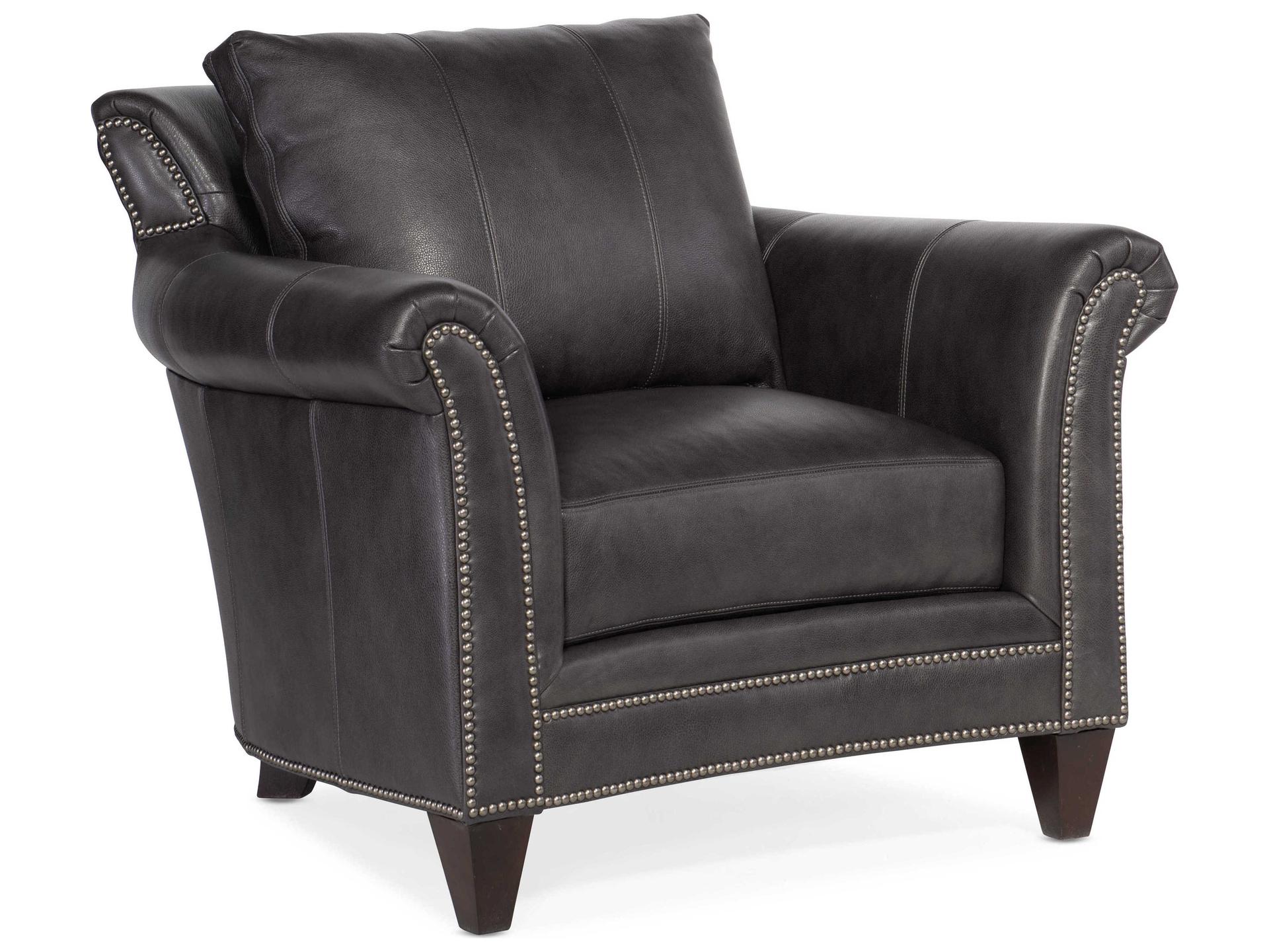 Richardson Leather Upholstered Accent Chair with Nailhead Trim