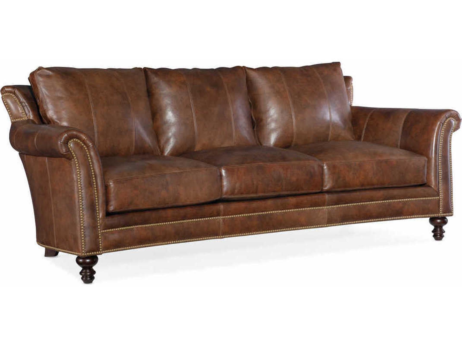 Richardson 3-Seat Genuine Aniline Leather Sofa in Cognac Brown