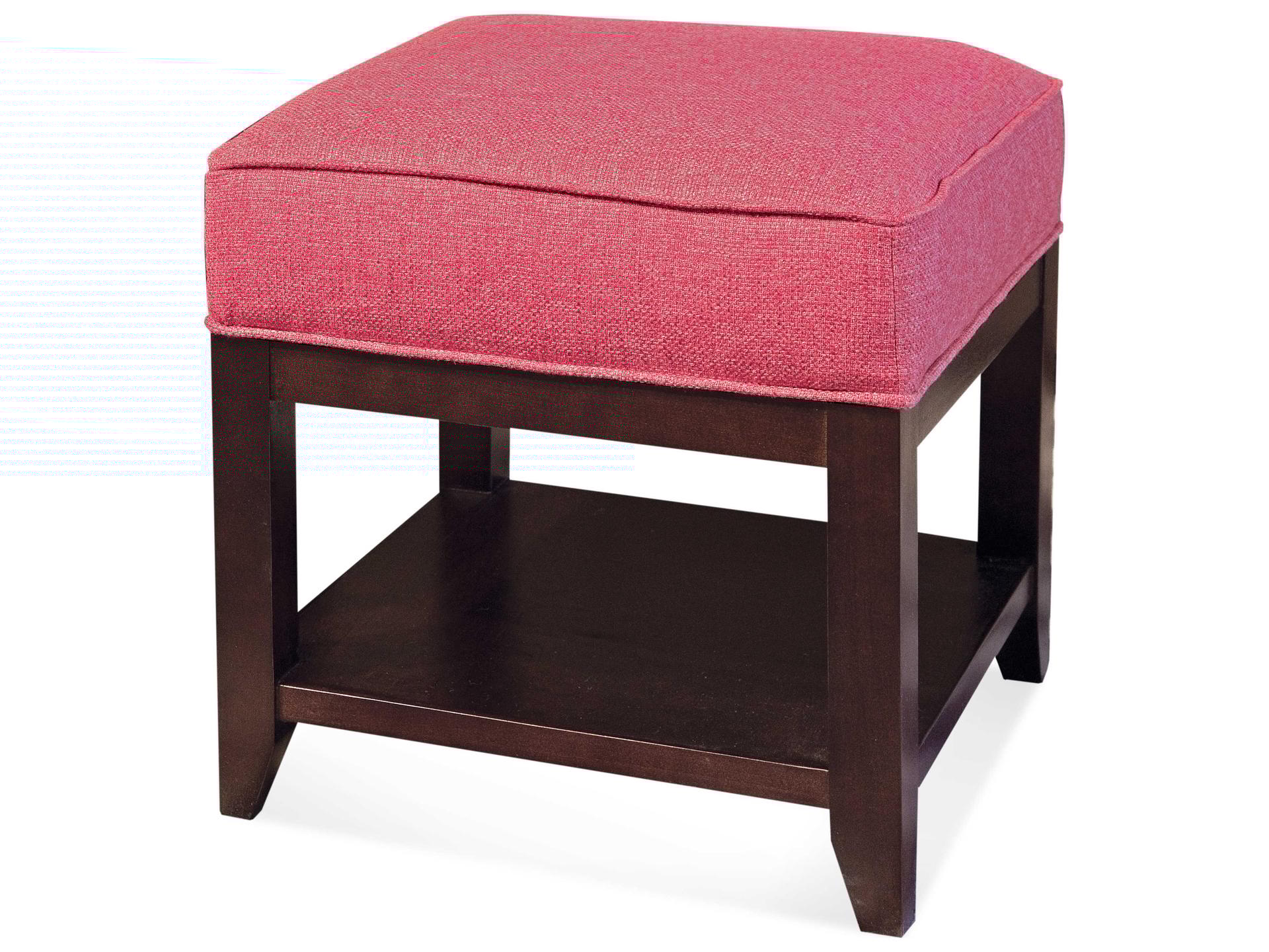 Elements Upholstered Cube Ottoman with Shelf