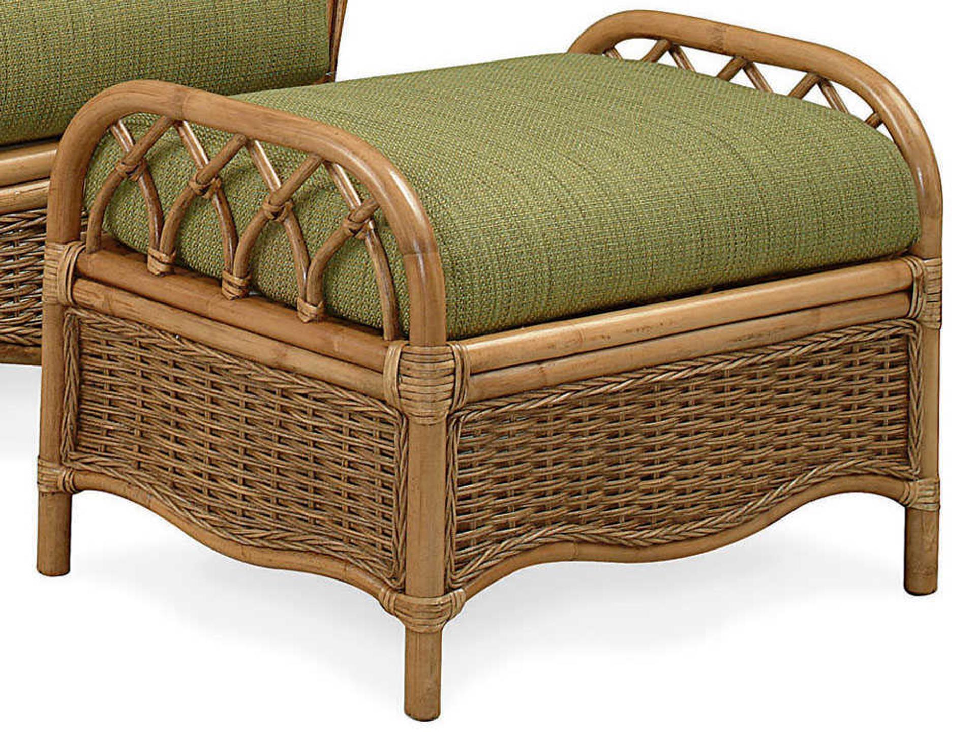 Everglade Rattan Ottoman with Customizable Cushion