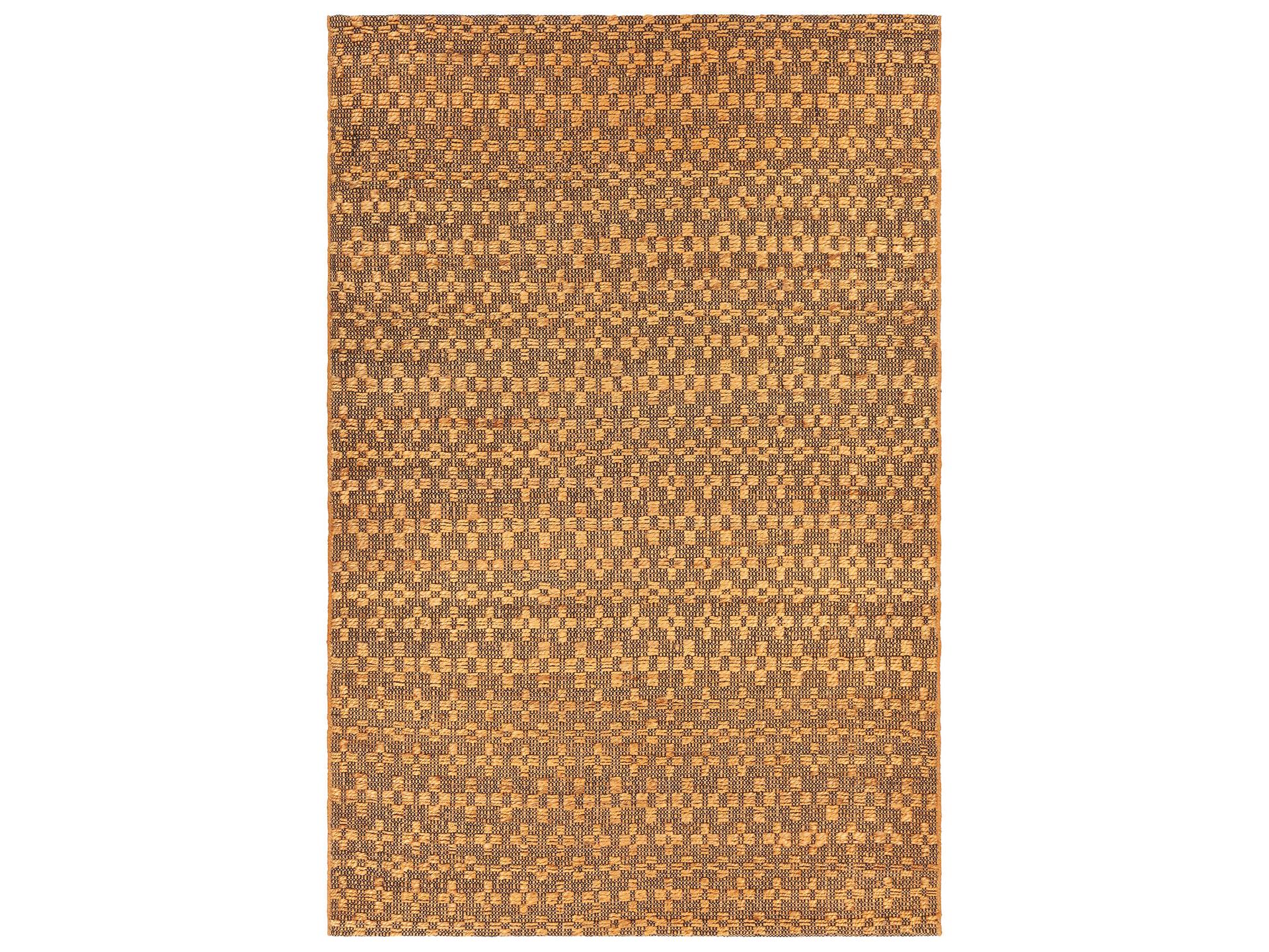 Abree Hand Woven Jute and Cotton Area Rug in Gold