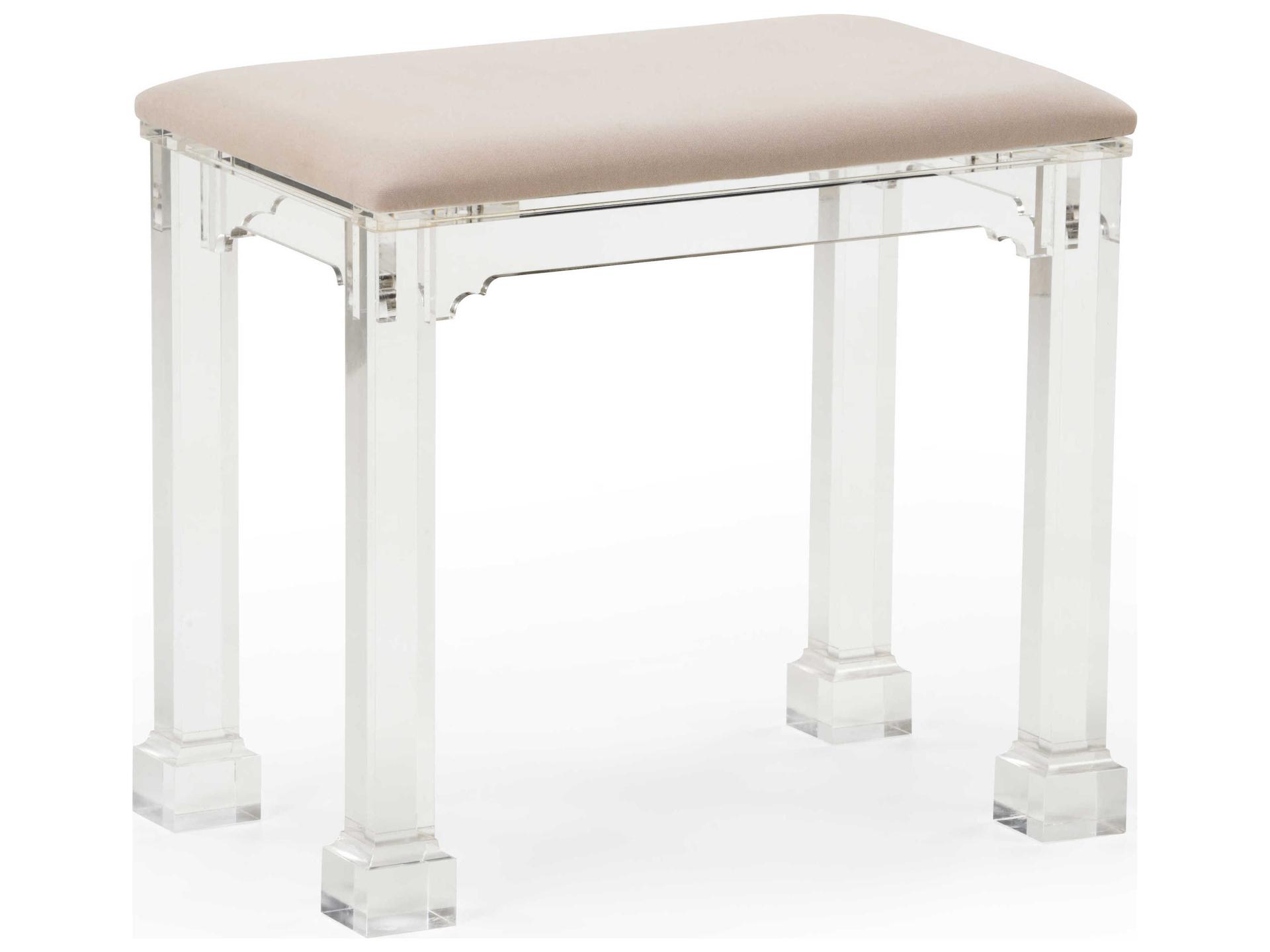 Chelsea House Clear Natural Beige Upholstered Accent Stool