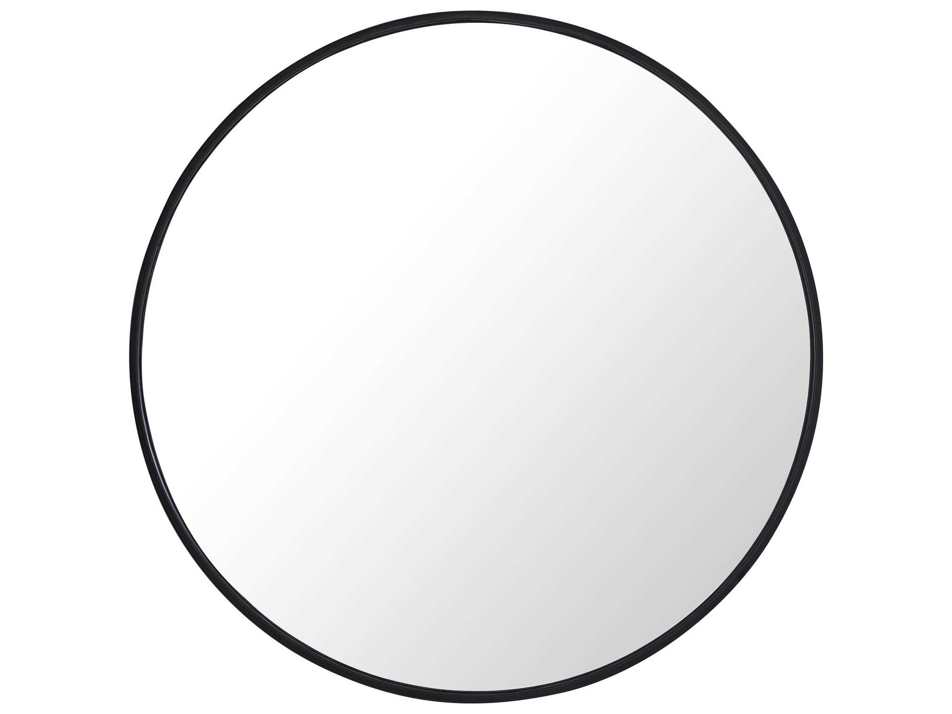 Eternity Round Wall Mirror with Metal Frame in Black