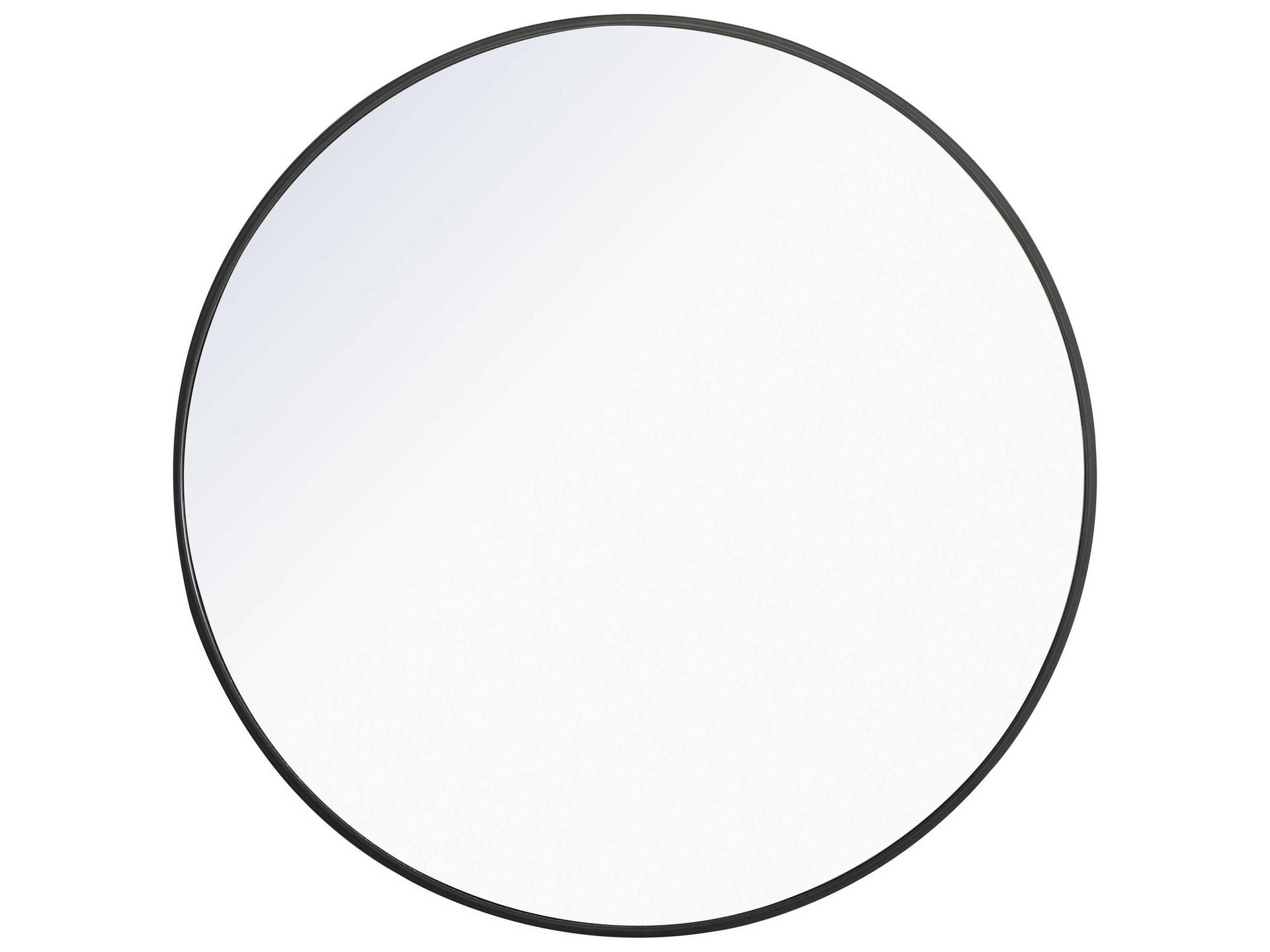Eternity 32 Inch Round Wall Mirror in Black