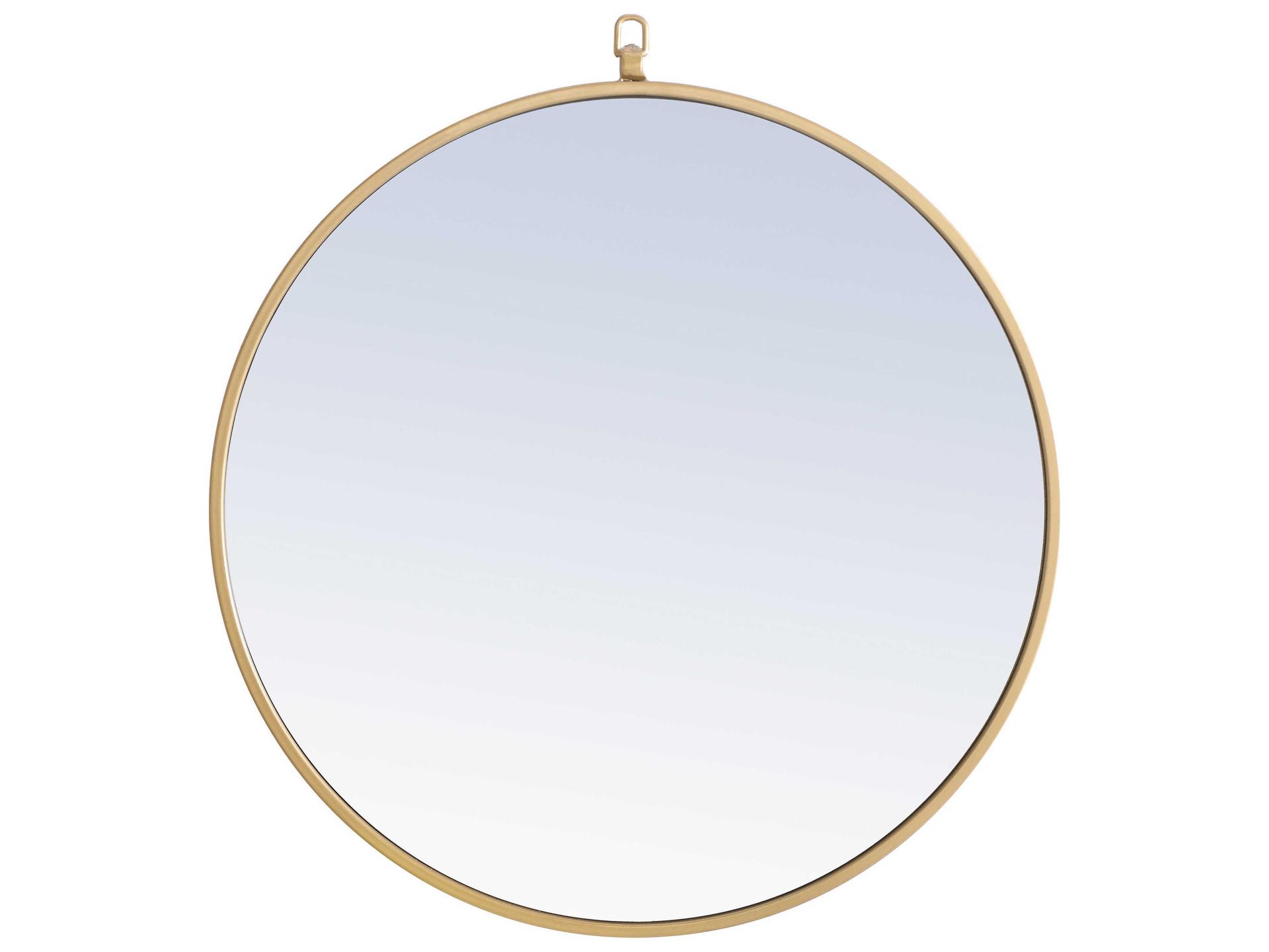 Elegant Lighting Eternity Brass Round Wall Mirror