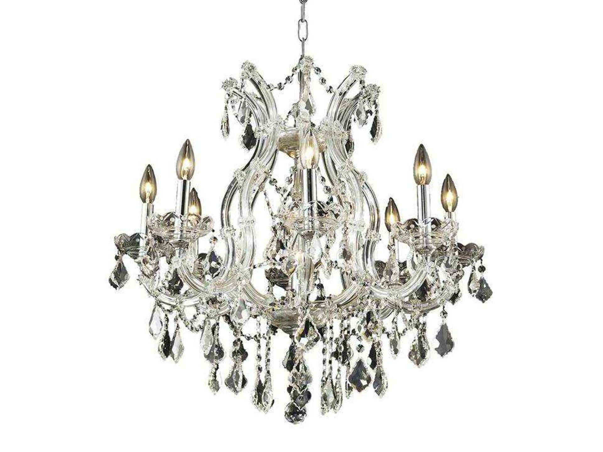 9-Light Maria Theresa Crystal Chandelier in Chrome