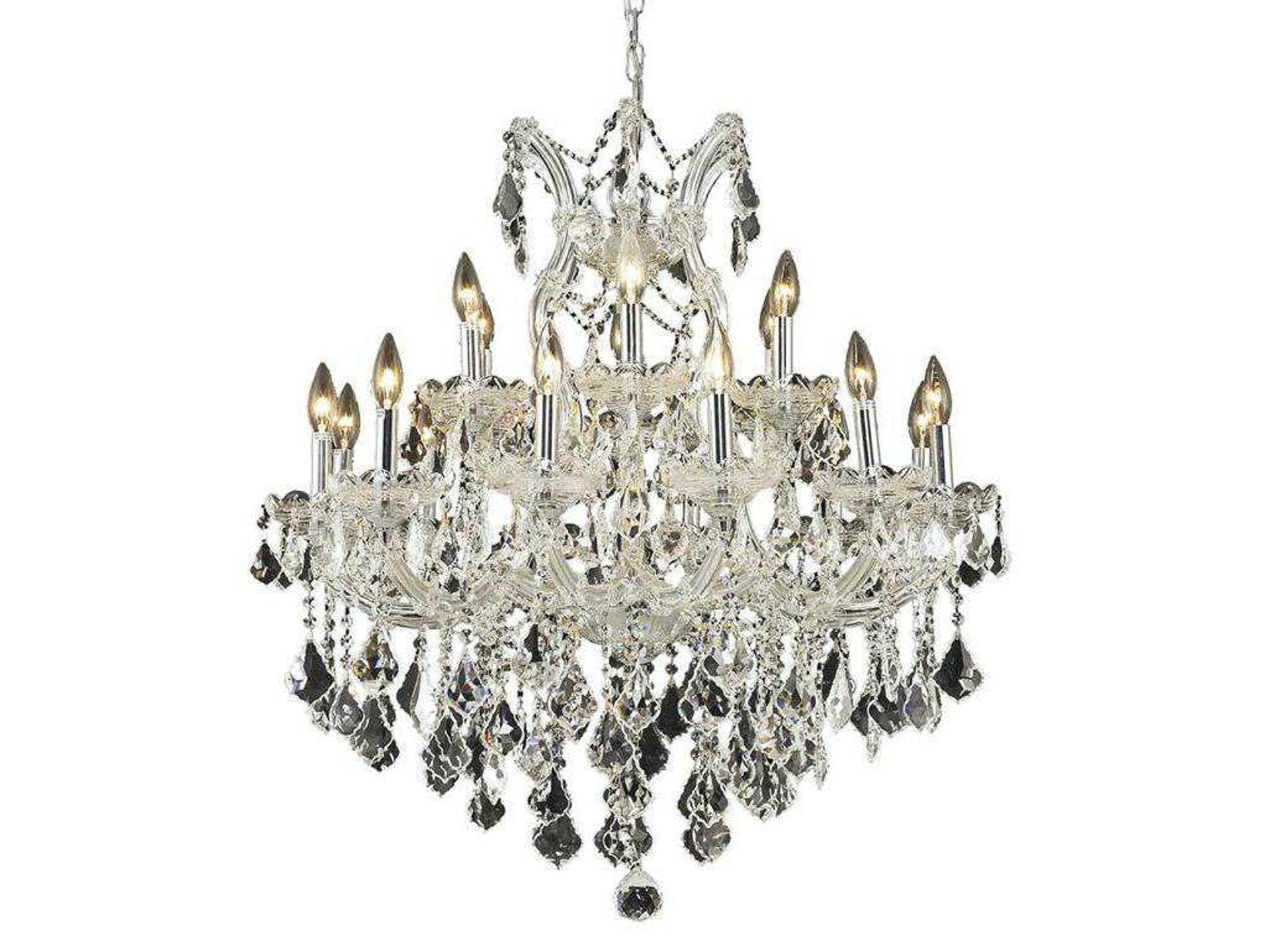 Maria Theresa 19-Light Crystal Chandelier in Chrome with Royal Cut Clear Crystal