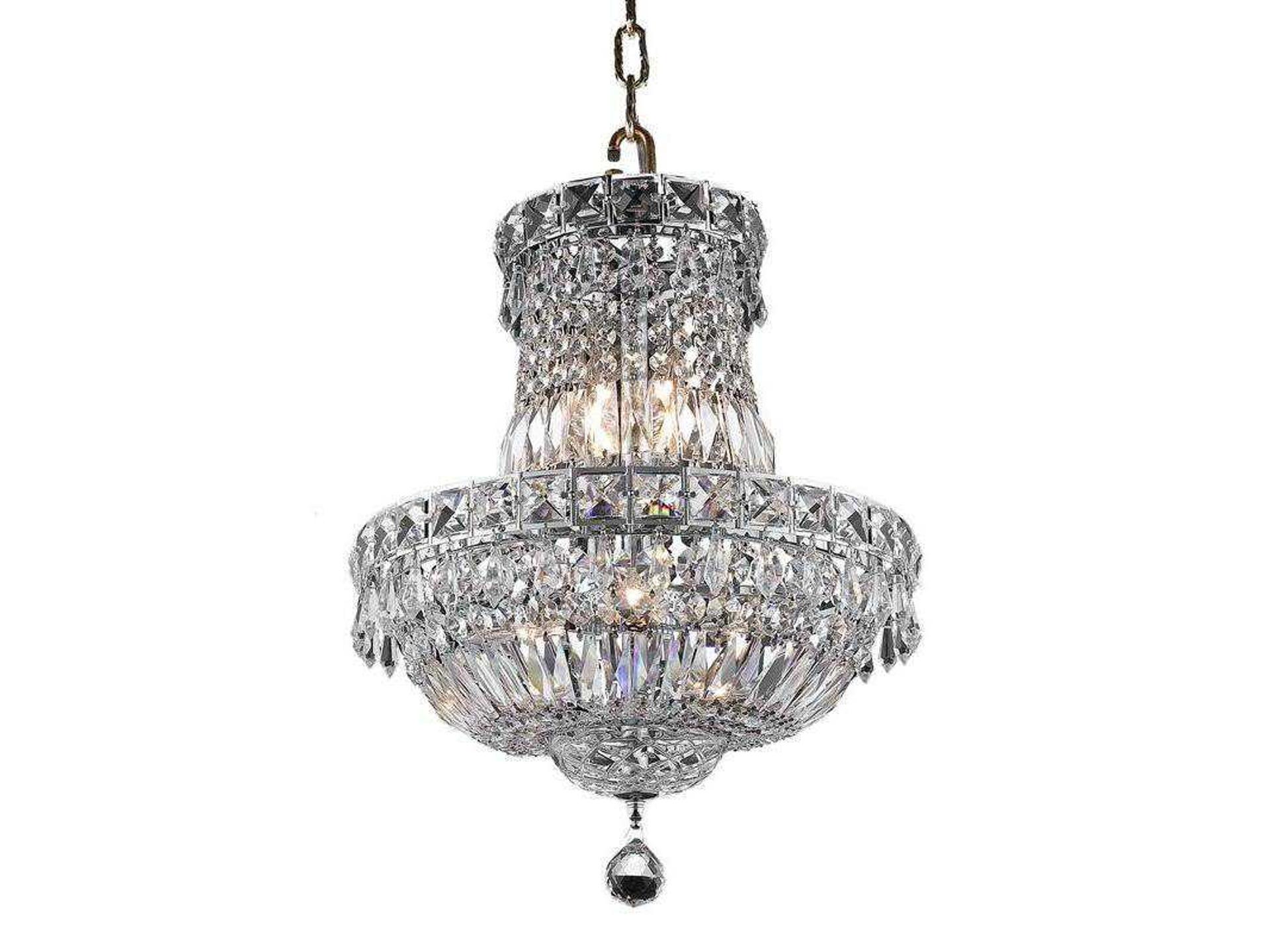 Tranquil 6-Light Chrome Clear Crystal Empire Tiered Chandelier
