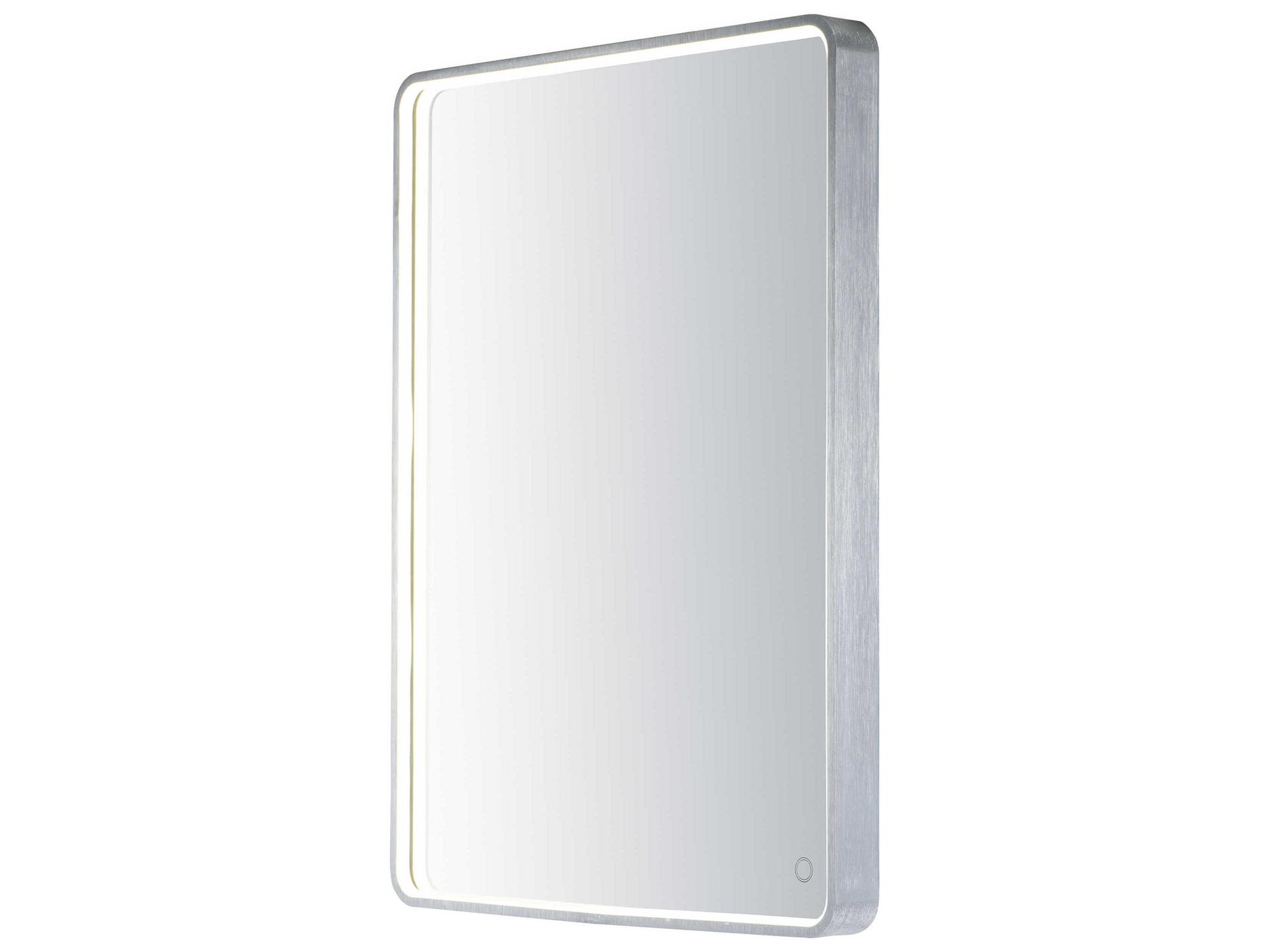 ET2 Brushed Aluminum LED Rectangular Wall Mirror