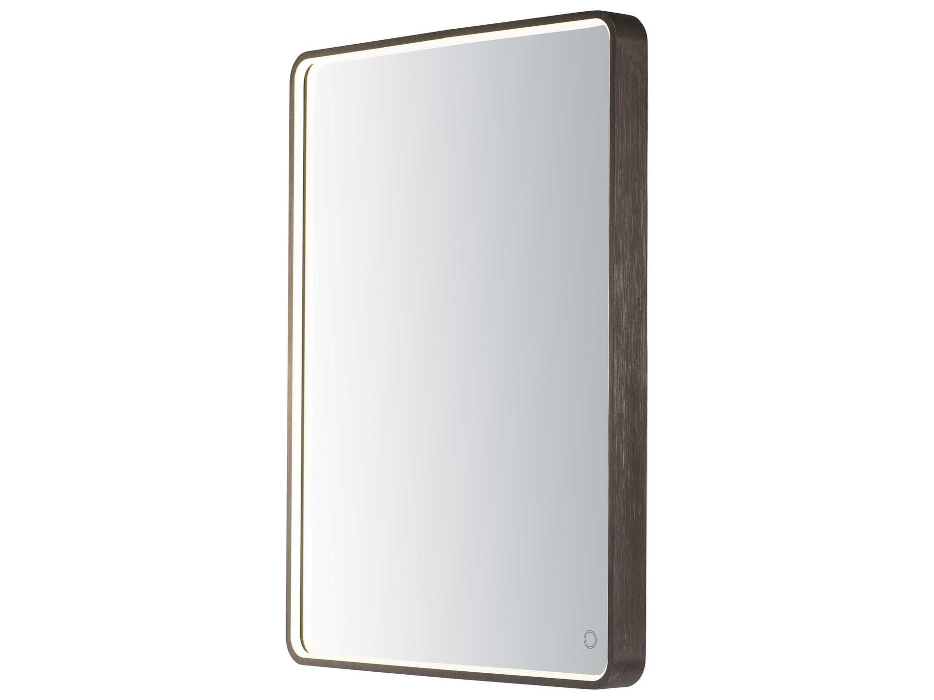 Mirror Collection Rectangular LED Wall Mirror Anodized Bronze Finish