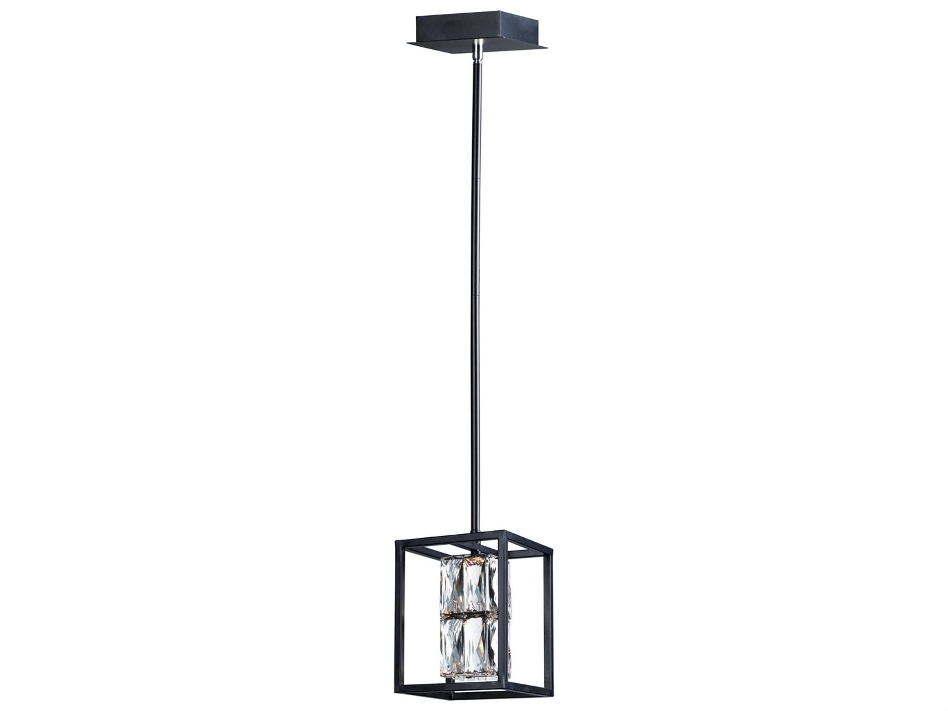Zephyr 1-Light LED Mini Pendant in Black with Crystal Shade