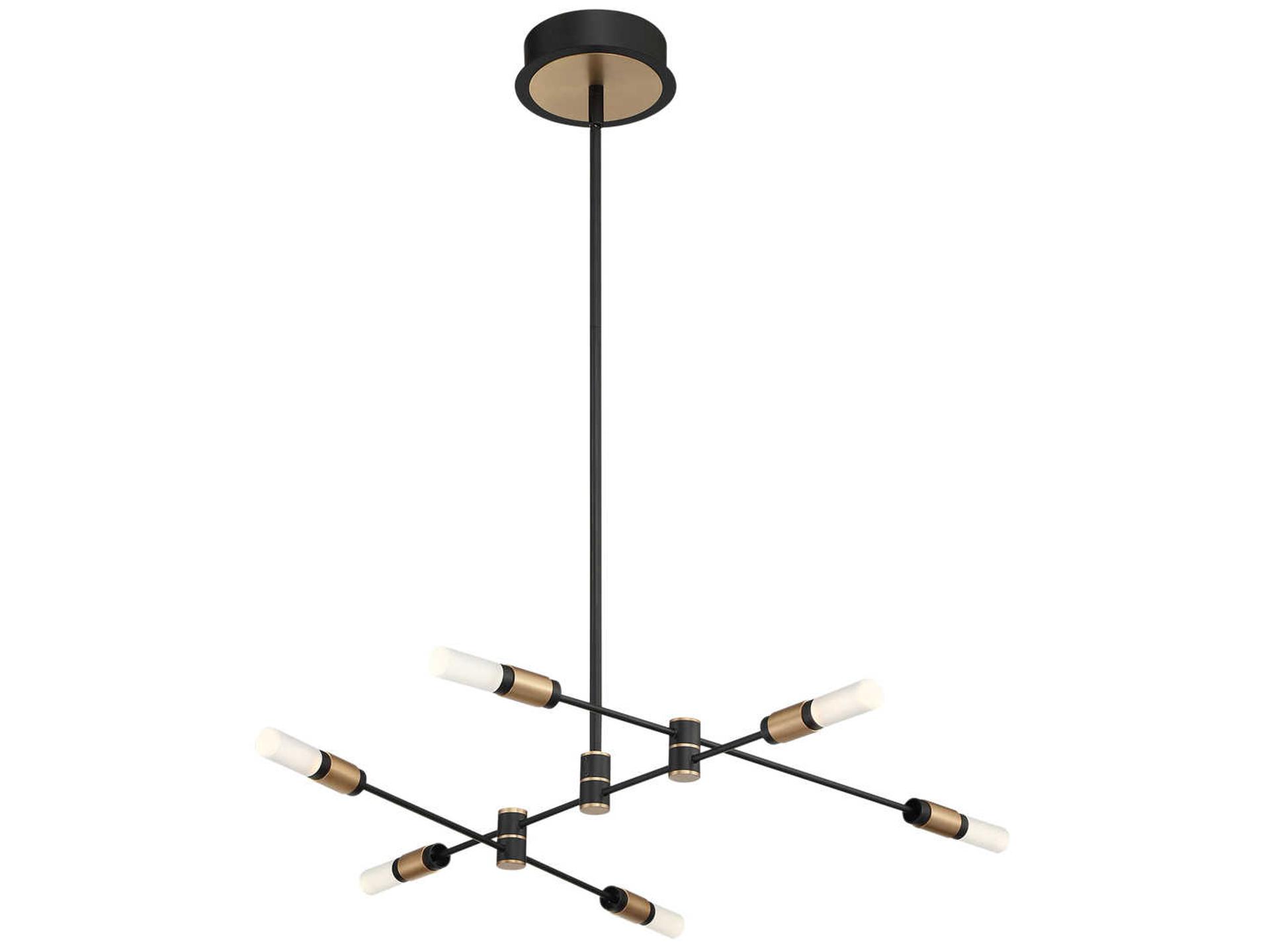 Albany 6-Light Deep Black Brass LED Chandelier