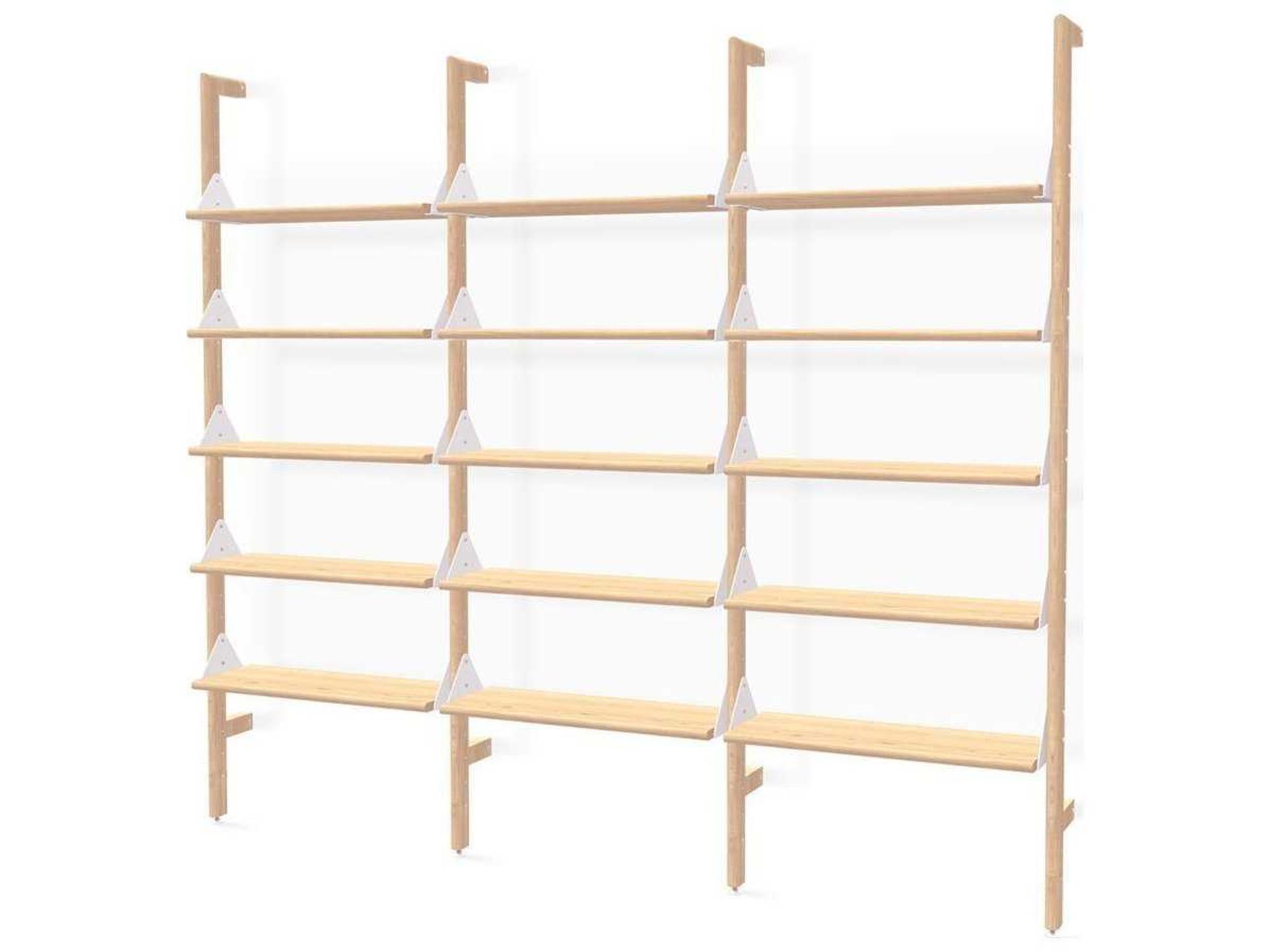 Gus Modern Branch-3 Desk Shelving Unit in Ash Blonde and White