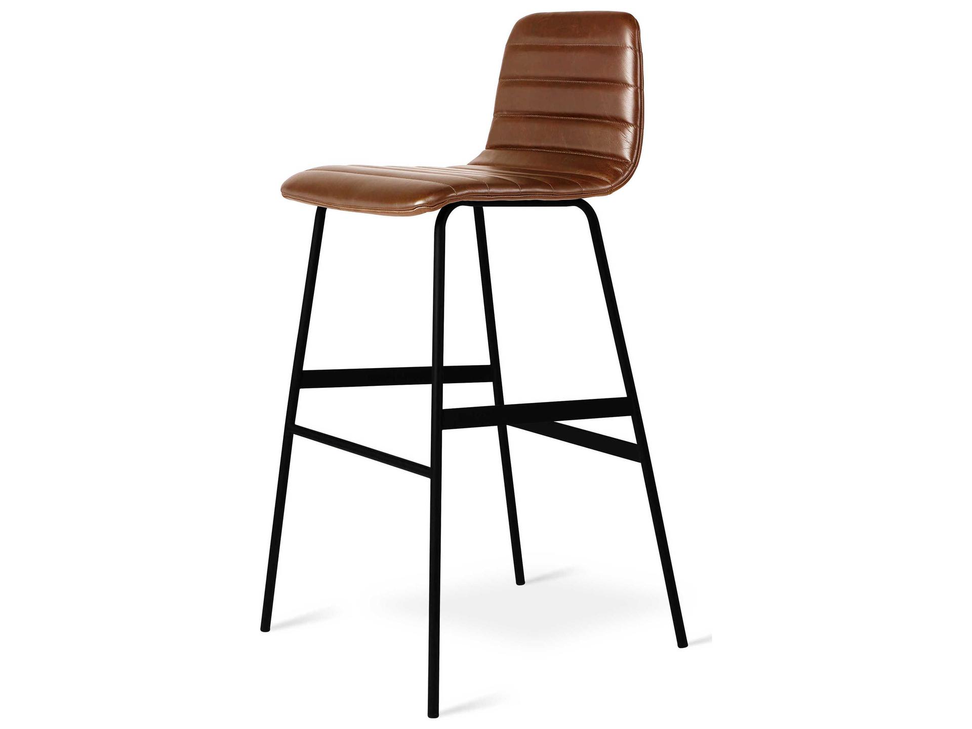 Lecture Leather Saddle Brown Bar Stool