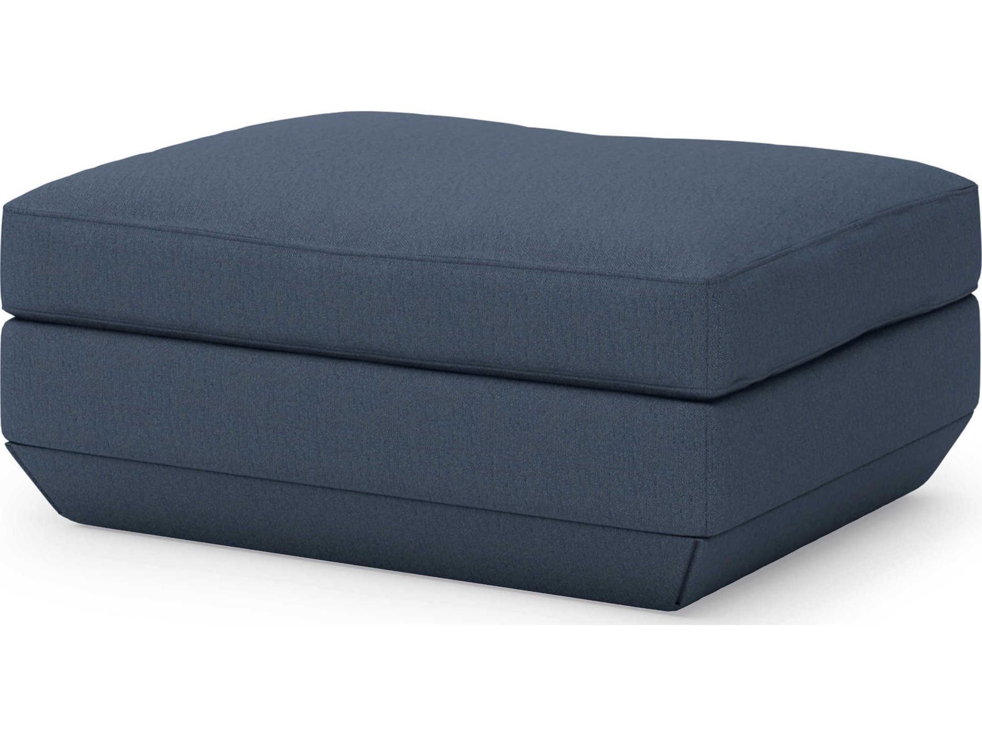 Podium Modular Ottoman in Hanson Navy Blue Upholstery