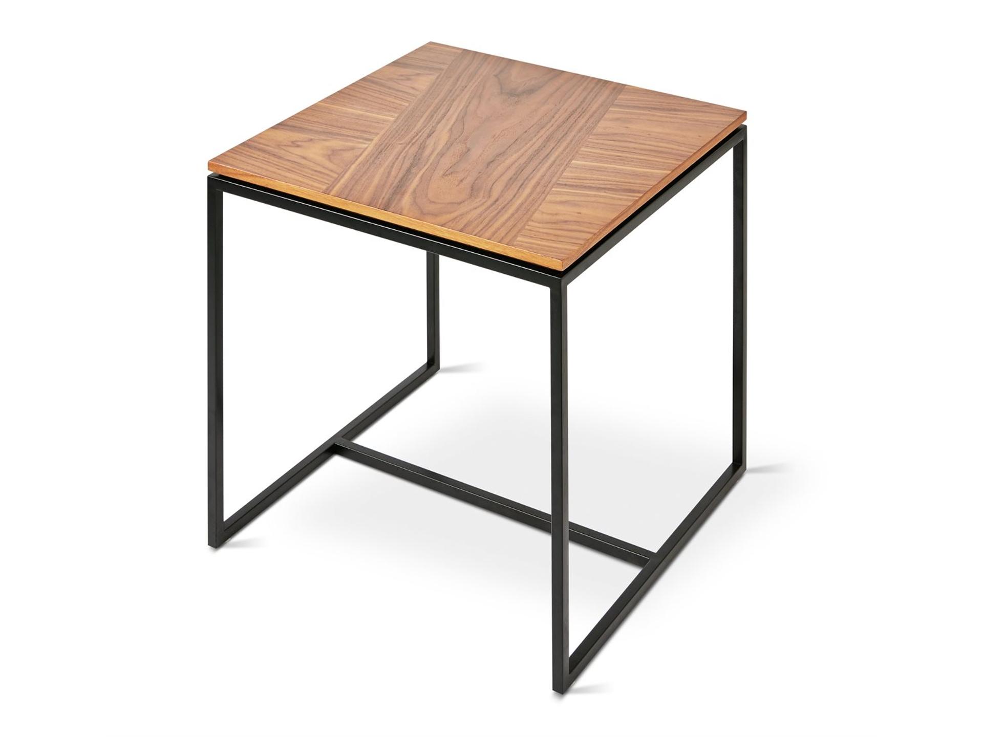 Tobias Square Wood Walnut Black End Table