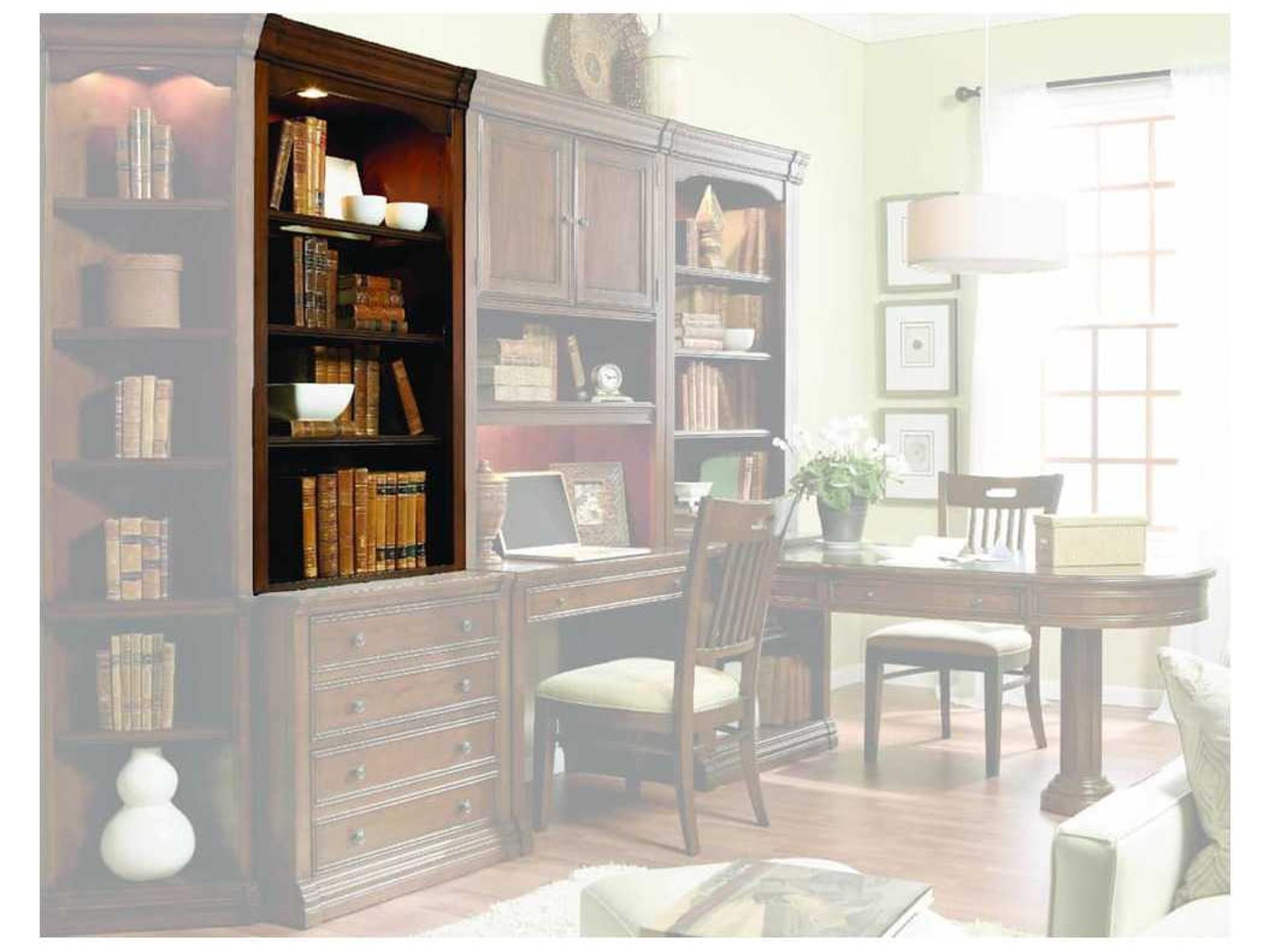Cherry Creek Open Hutch in Medium Brown with Glass Shelves