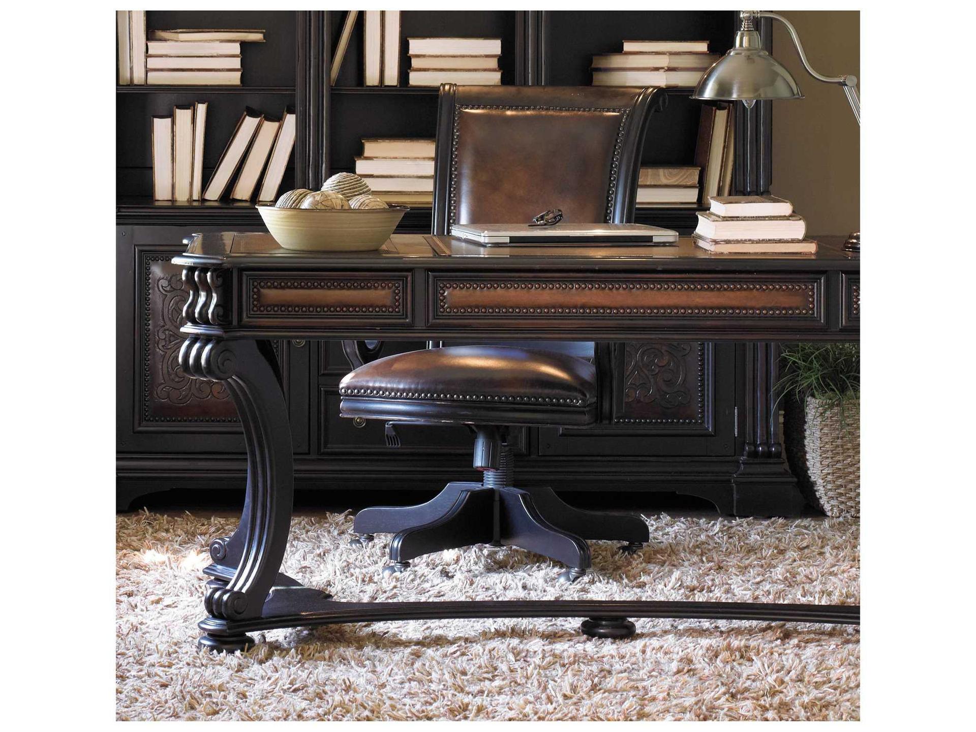 Telluride 66-Inch Writing Desk with Leather Top and Nailhead Trim