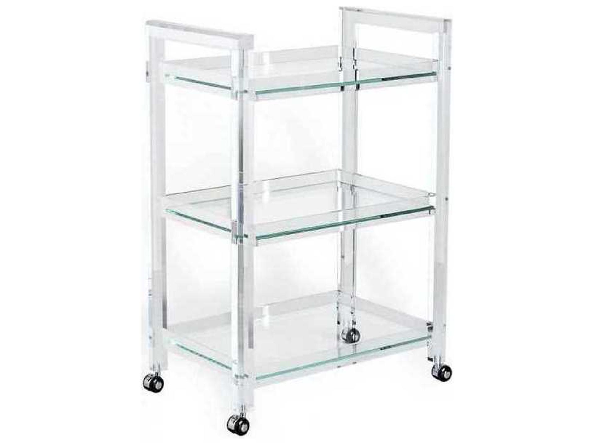 Ava Bar Cart Modern Clear Acrylic