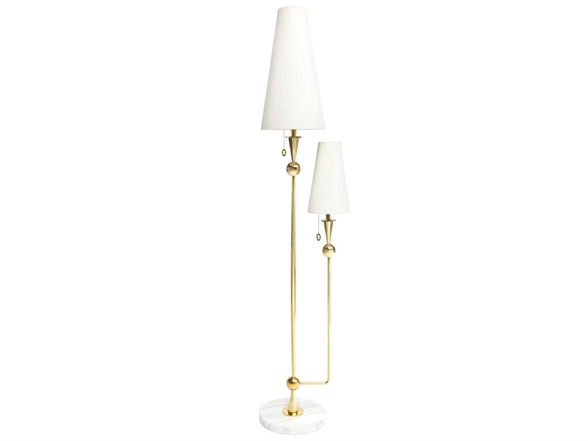 Caracas White Brass Gold Floor Lamp