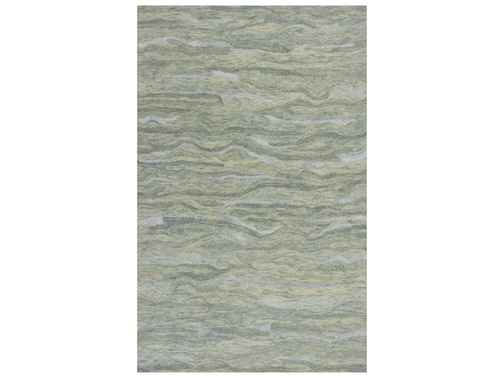 Serenity Hand-Tufted Wool Viscose Area Rug in Seafoam Breeze