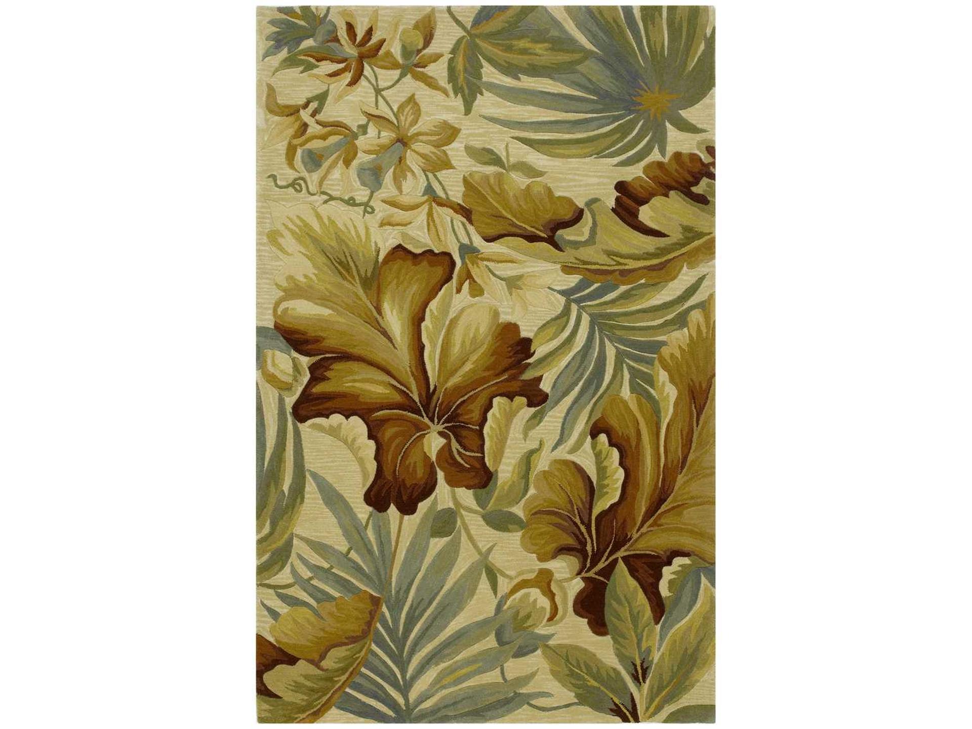 Sparta Ivory Paradise Tropical Hand-Tufted Wool Area Rug