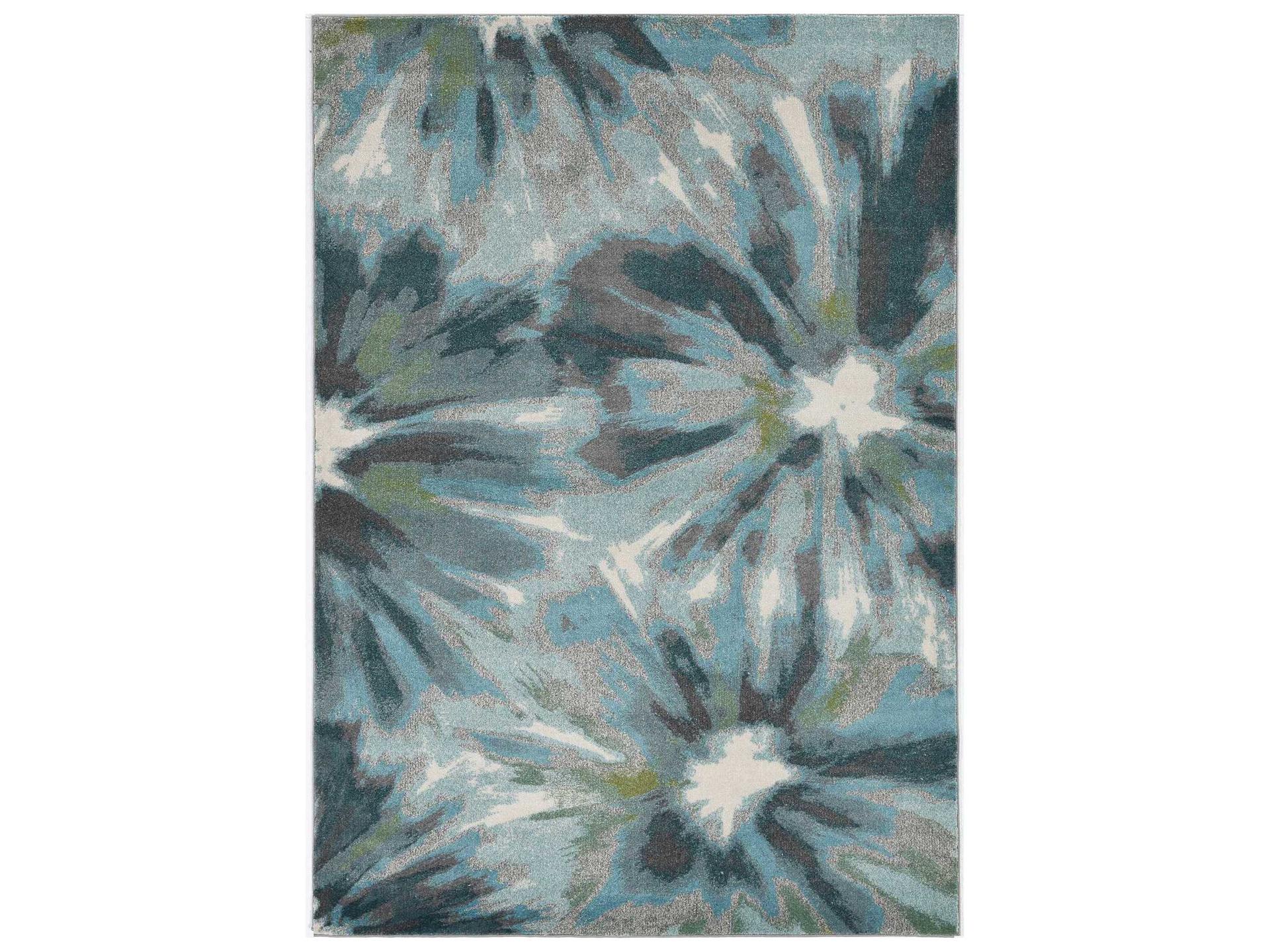 Stella 6264 Teal Splash Transitional Floral Area Rug
