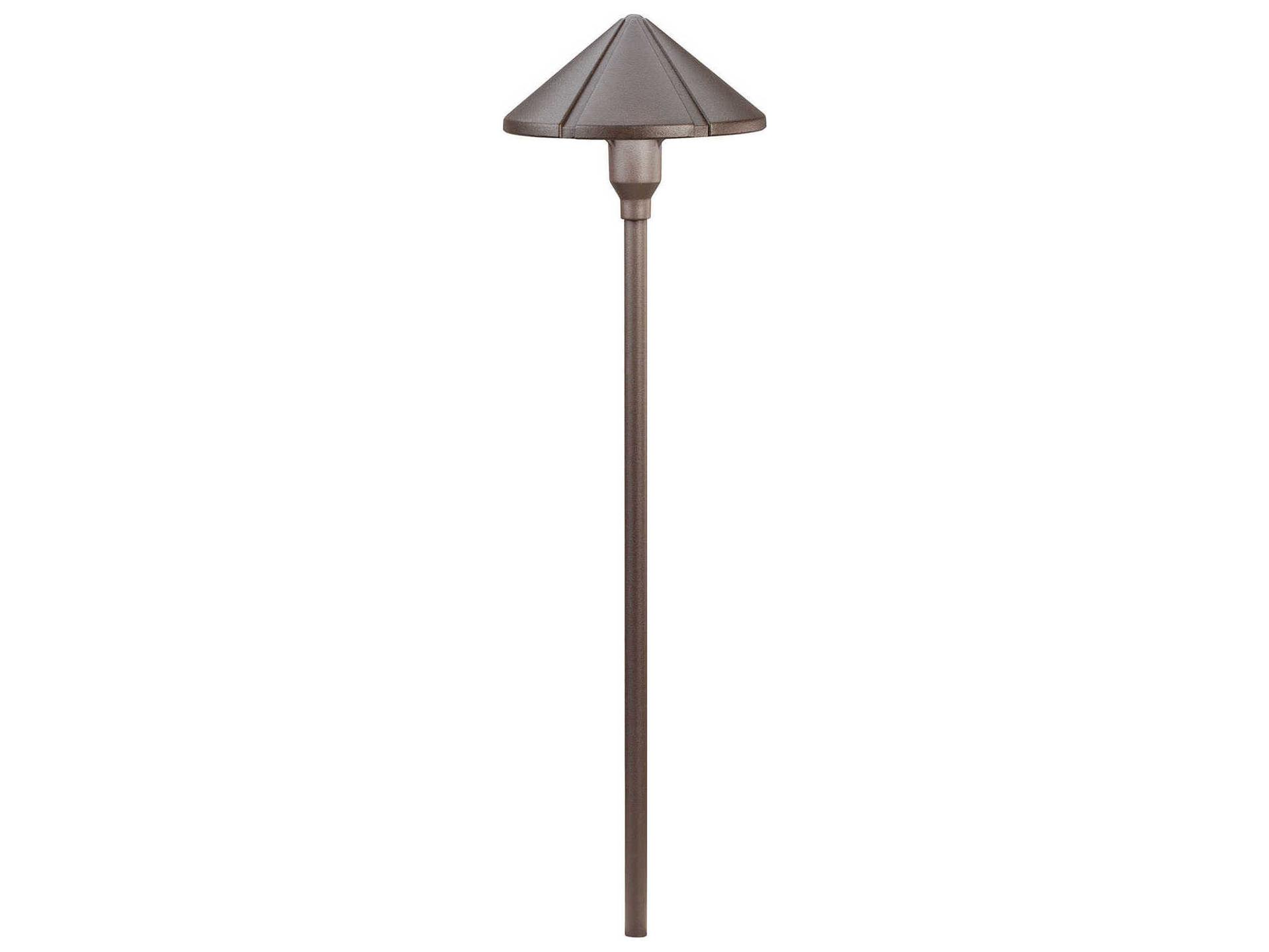 Six Groove 1-Light Outdoor Path Light in Textured Architectural Bronze