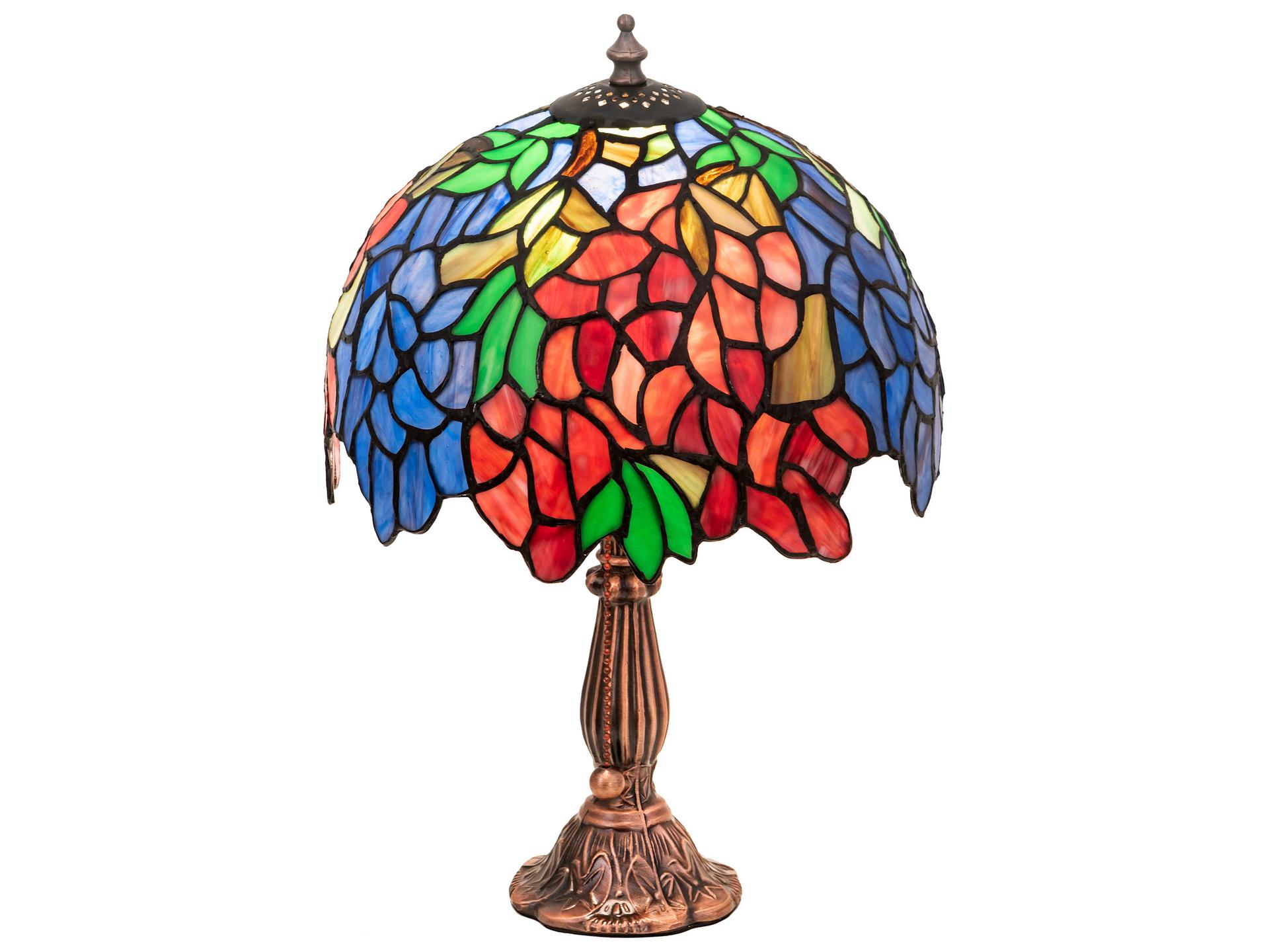 Tiffany Laburnum Stained Glass Accent Table Lamp in Mahogany Bronze