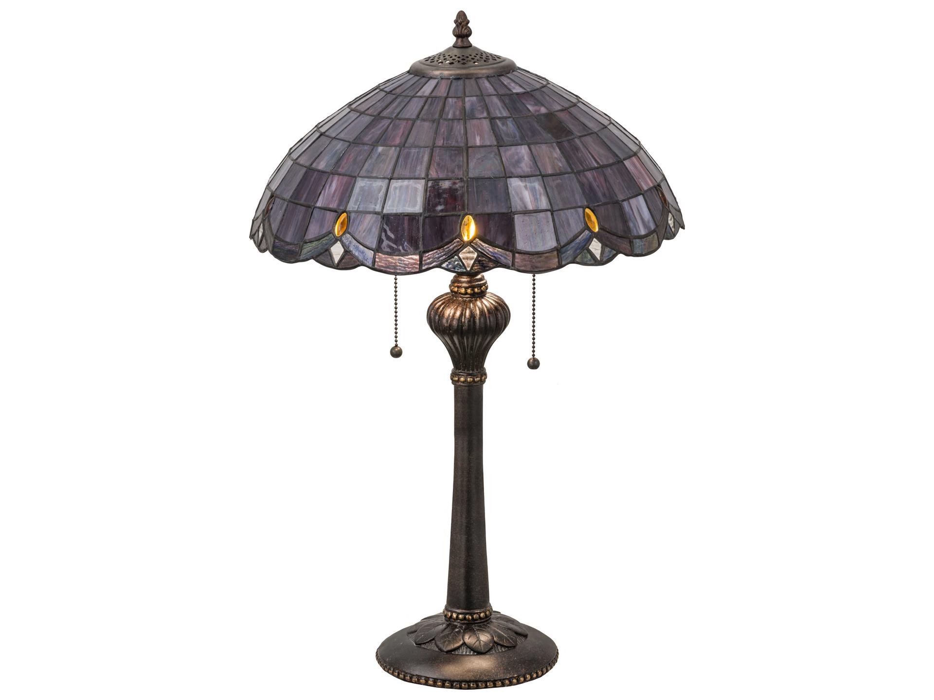 Tiffany Elan 2-Light Art Glass Table Lamp in Antiquity Bronze