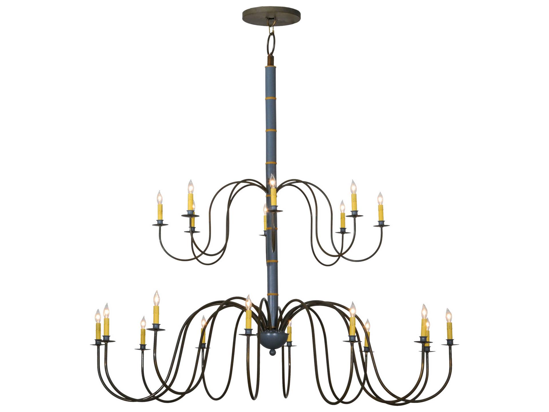 Victorian 20-Light Blue Candelabra Tiered Chandelier