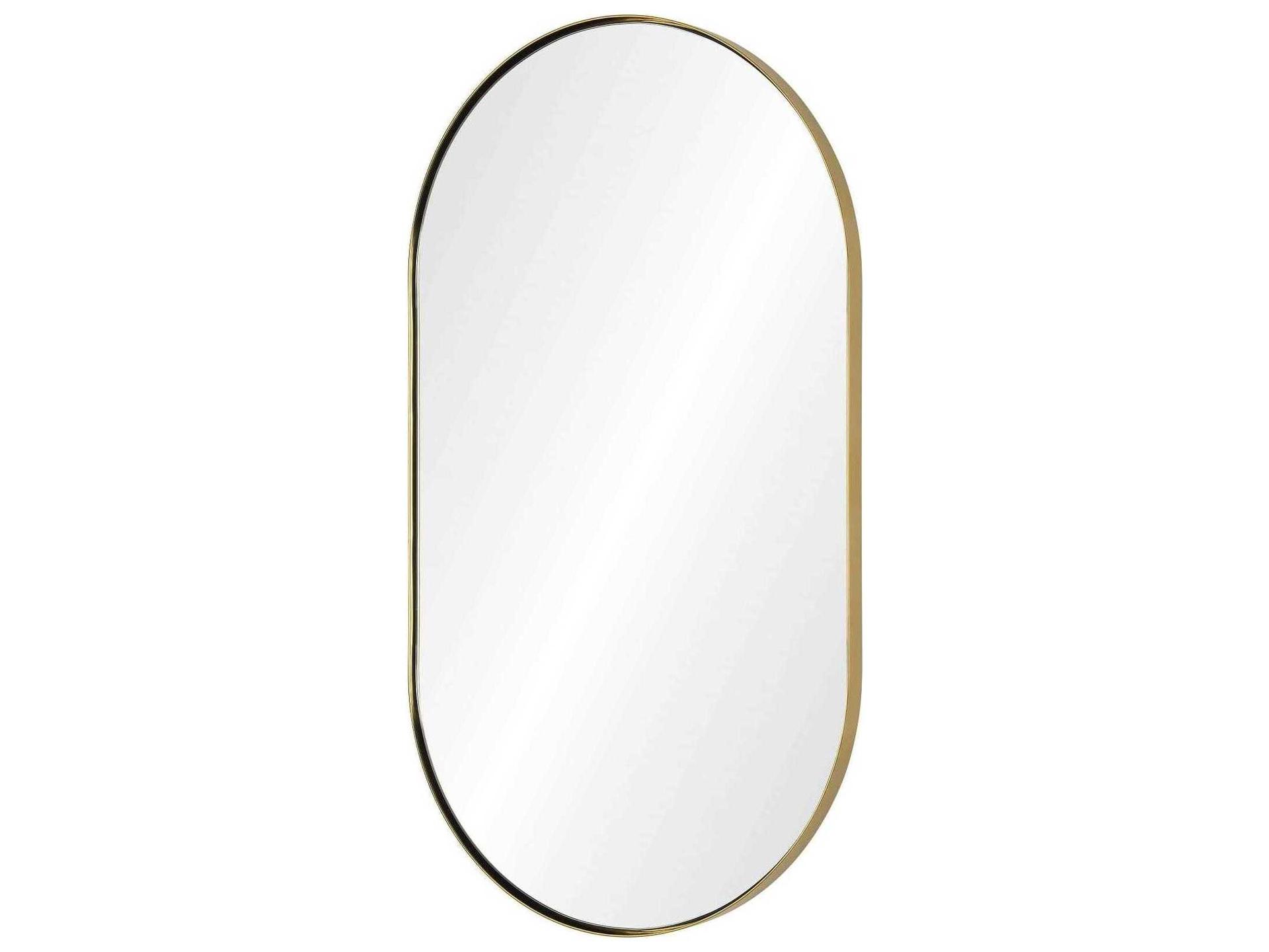 Burnished Brass Oval Wall Mirror