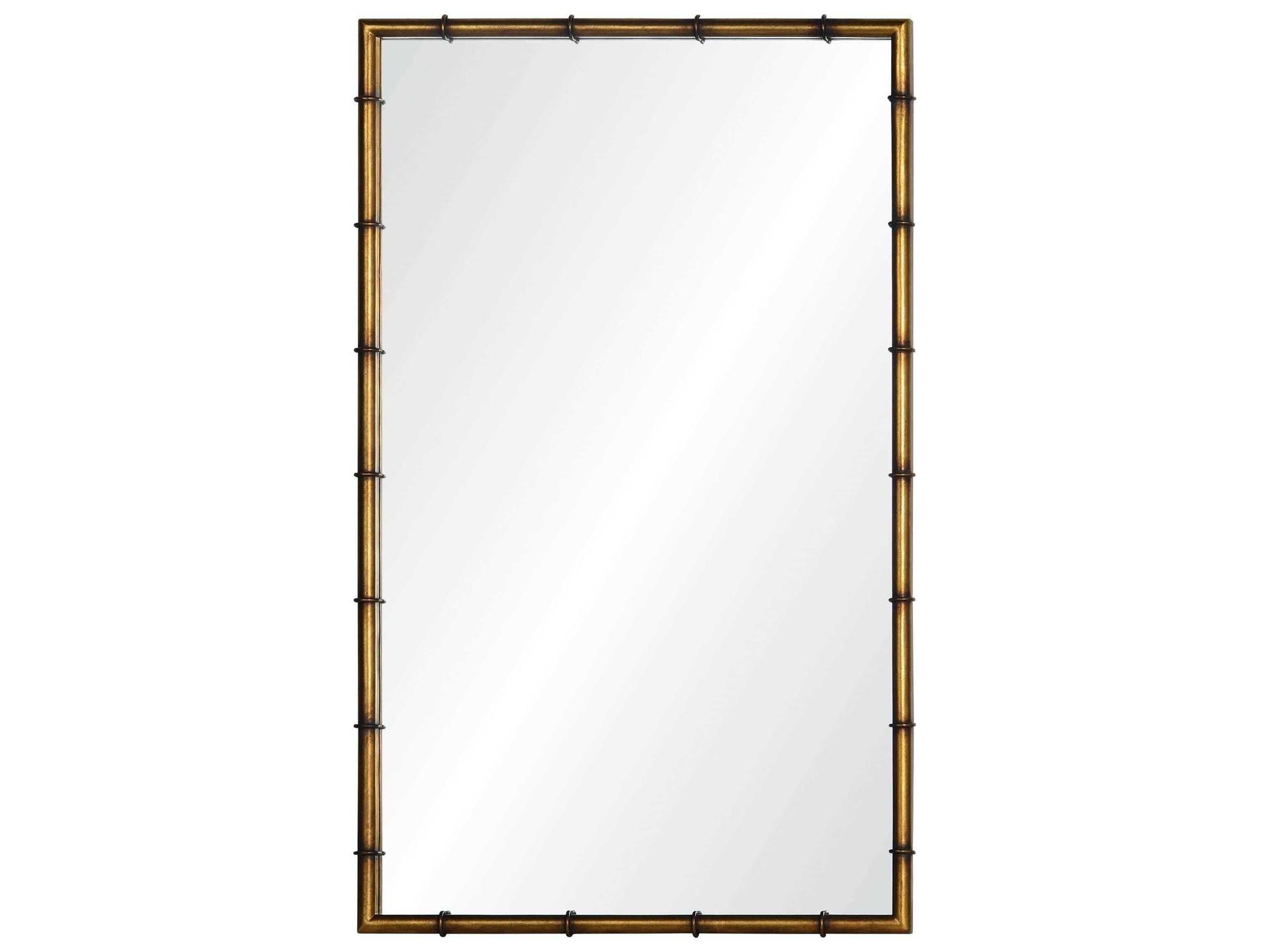 Barclay Butera Gold Leaf Iron Bamboo Wall Mirror