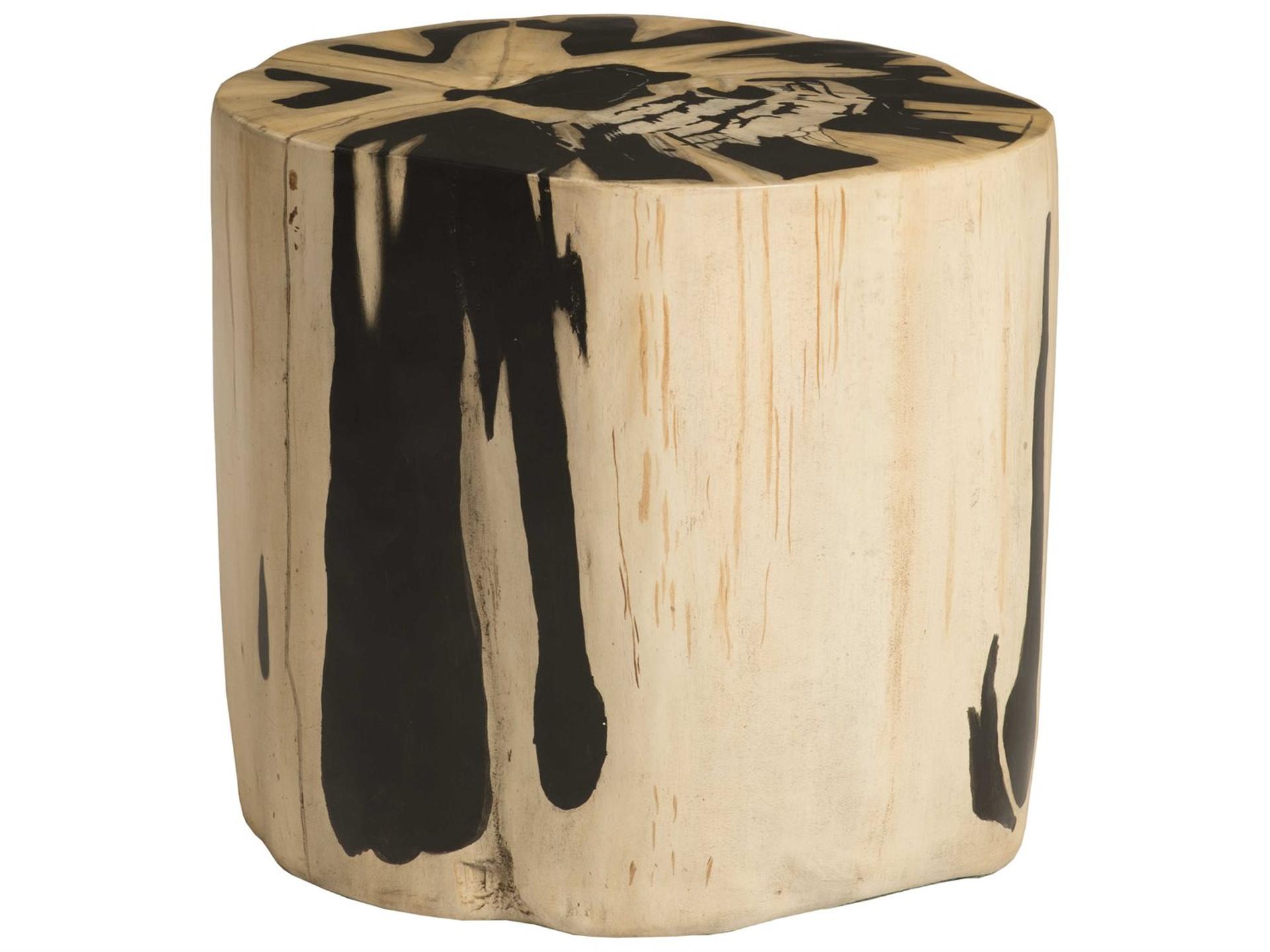 Beige Brown Accent Stool