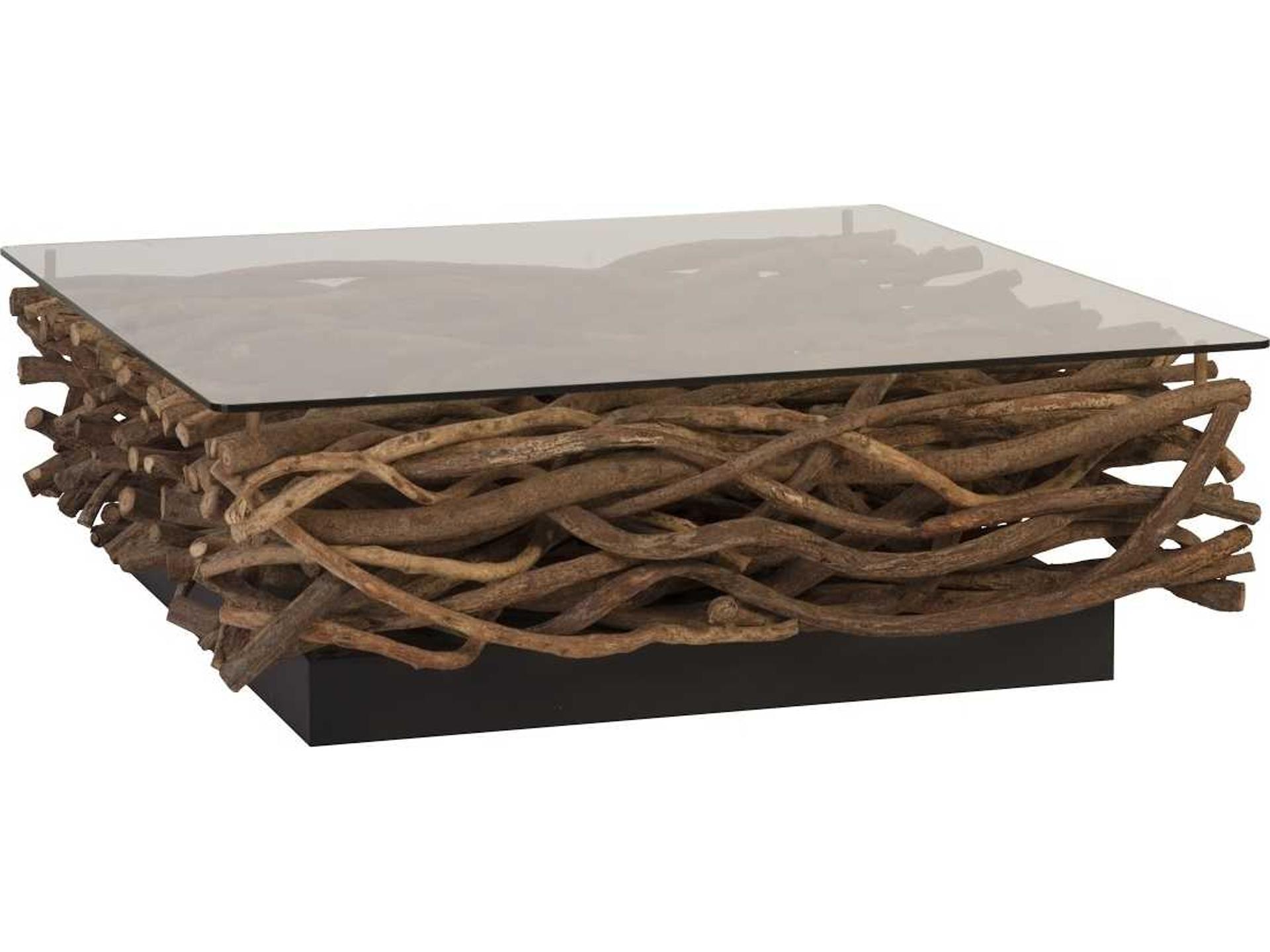 Square Glass Brown Coffee Table