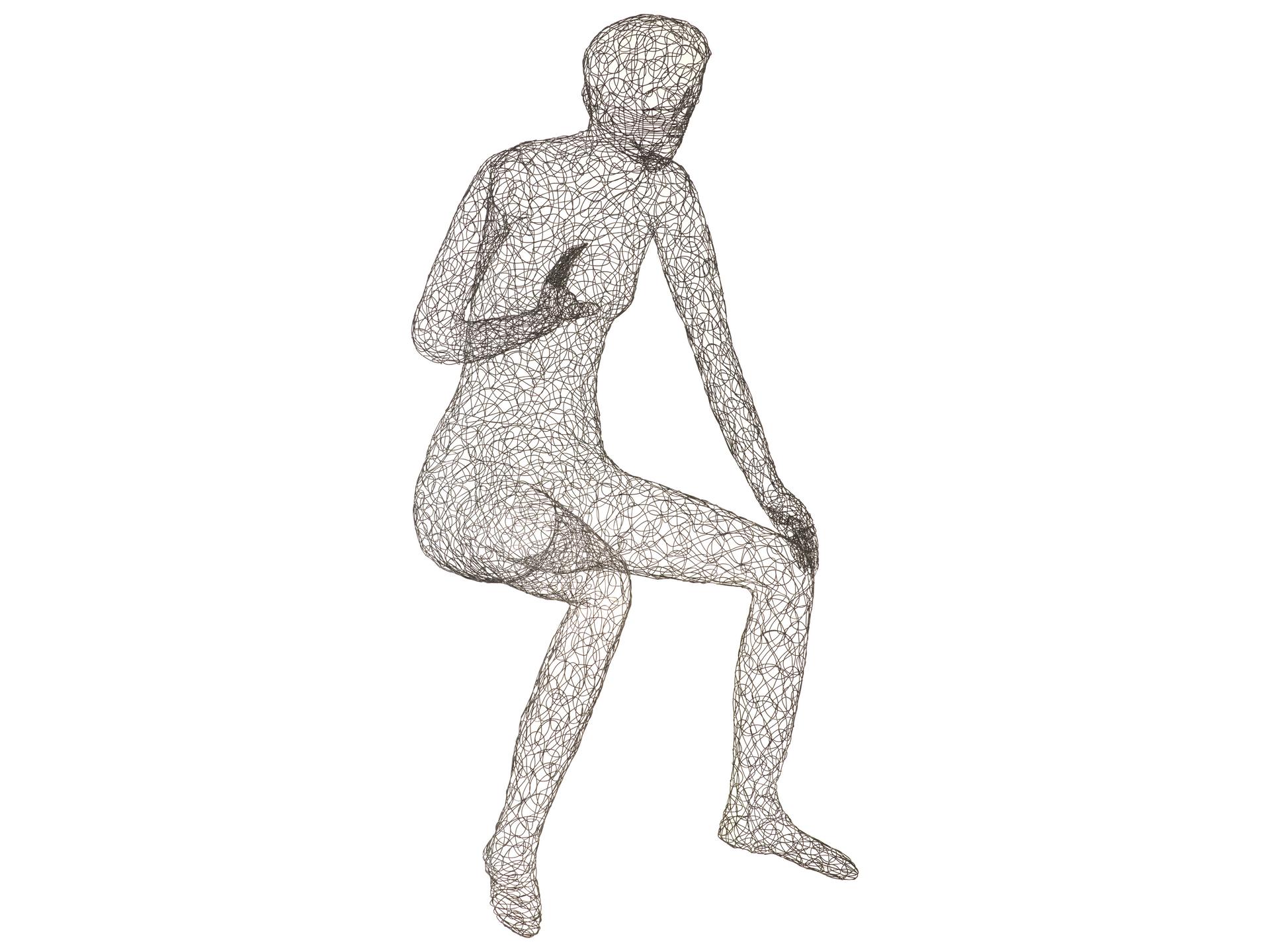 Crazy Wire Black Sculpture