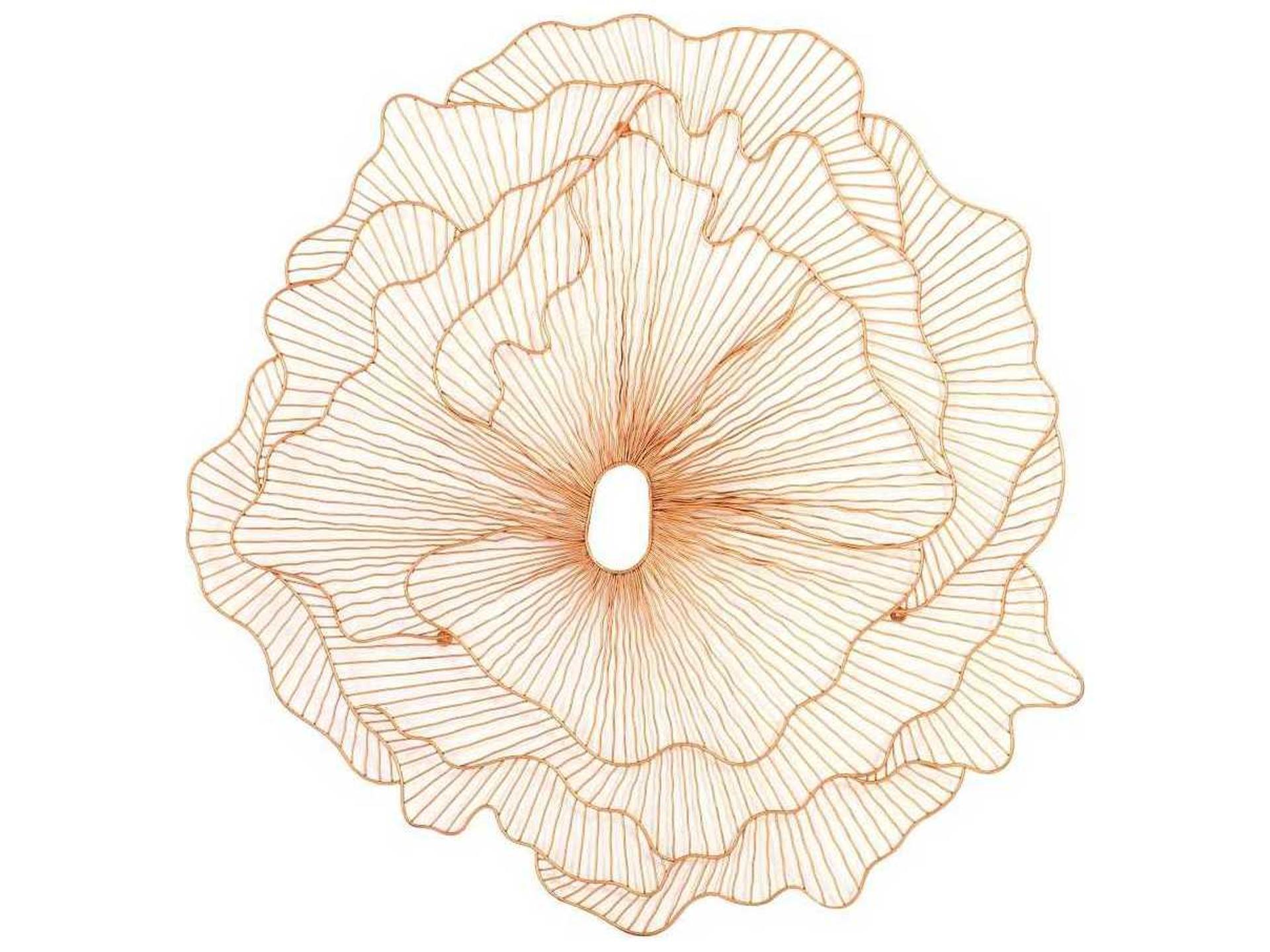 Poppy Flower Wall Art Large Copper