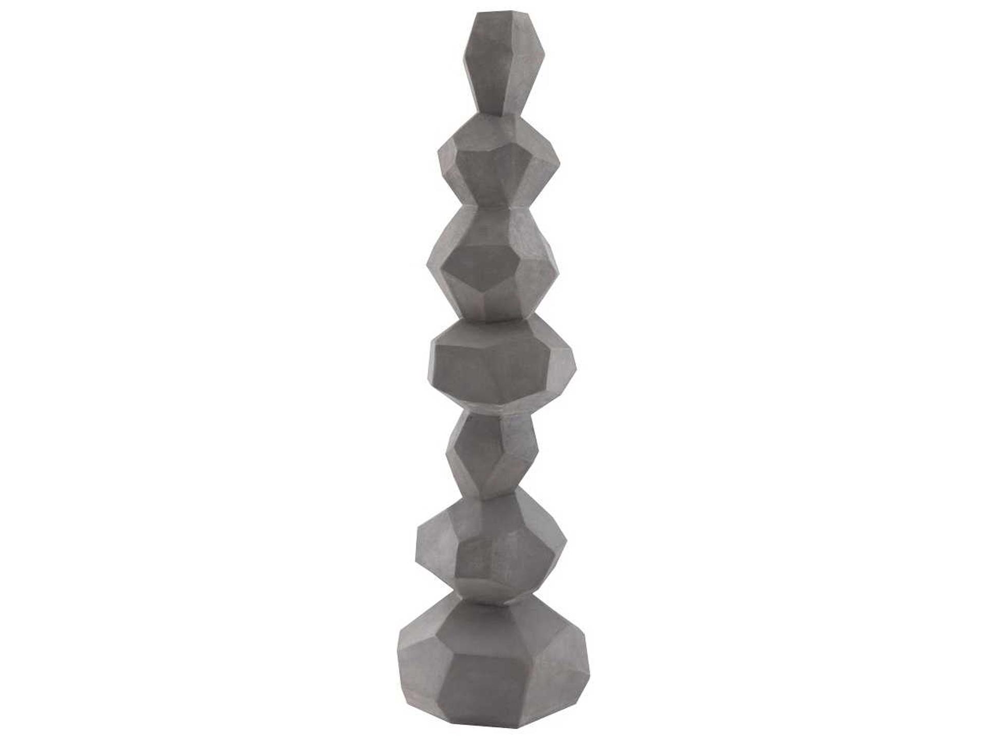 Faceted Rock Column Sculpture Modern Organic