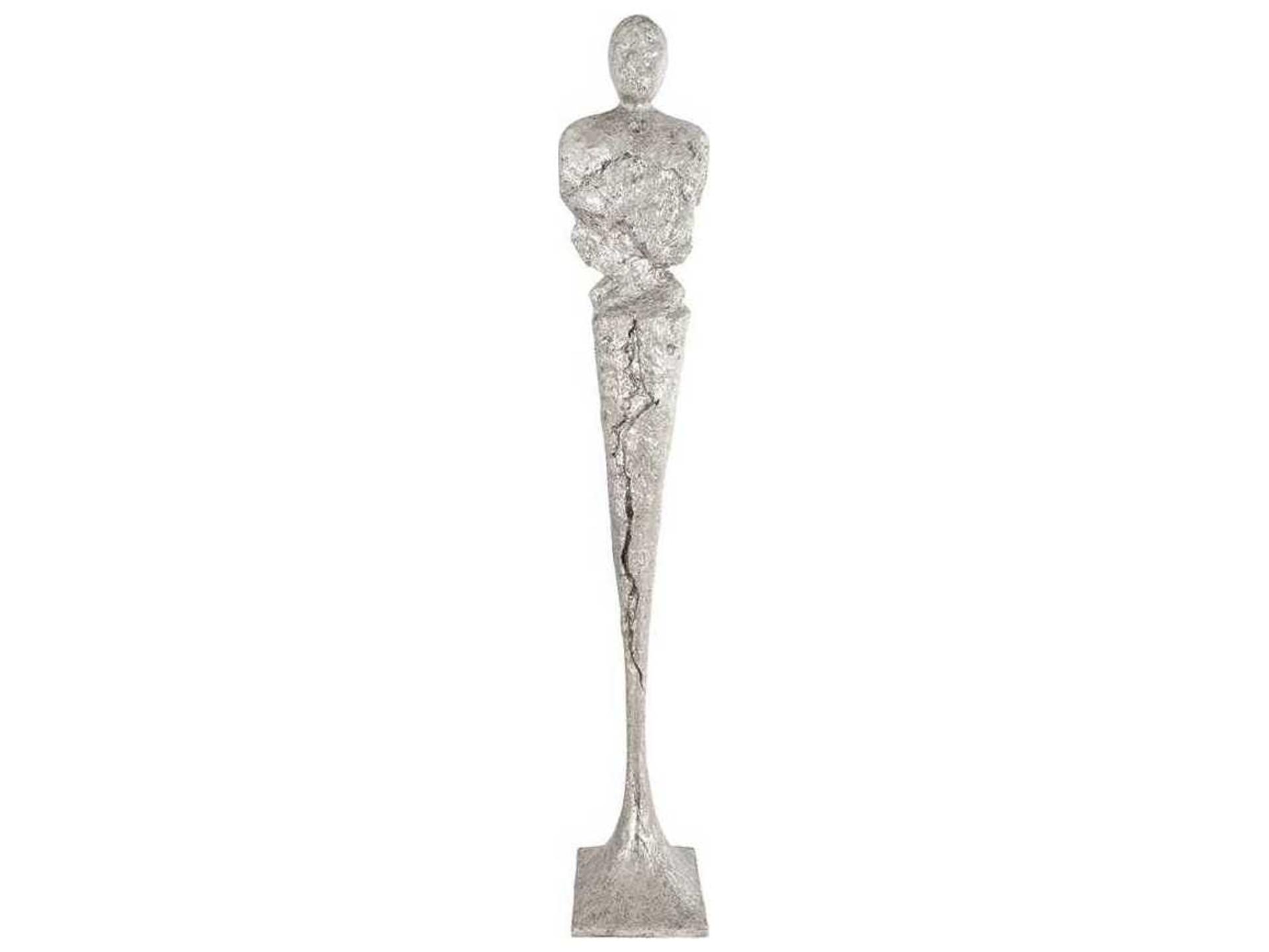 Silver Leaf Skinny Chiseled Sculpture