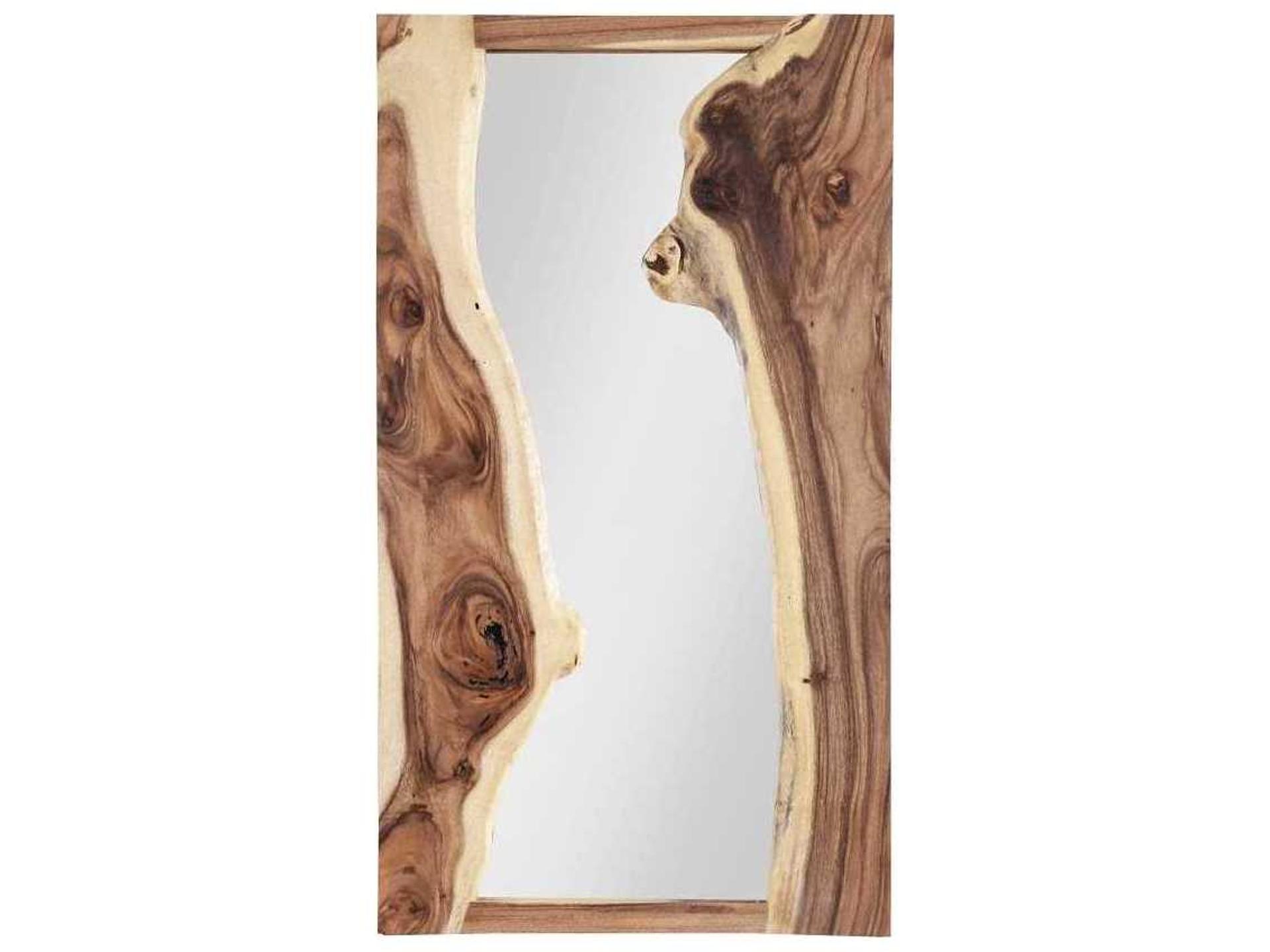 River Mirror Natural Chamcha Wood Rectangular Wall Mirror